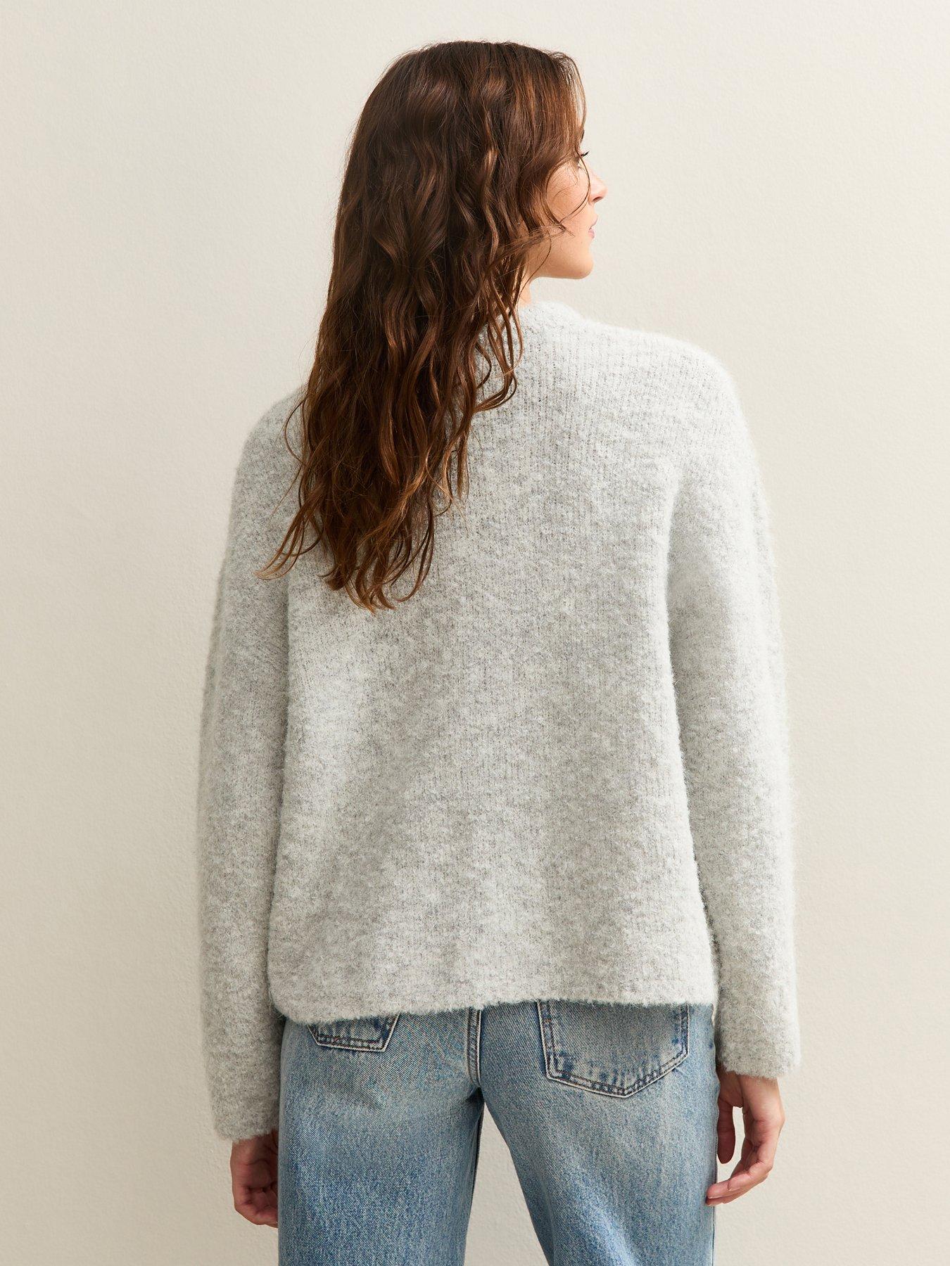  image of new-look-boucle-knit-jumper-grey