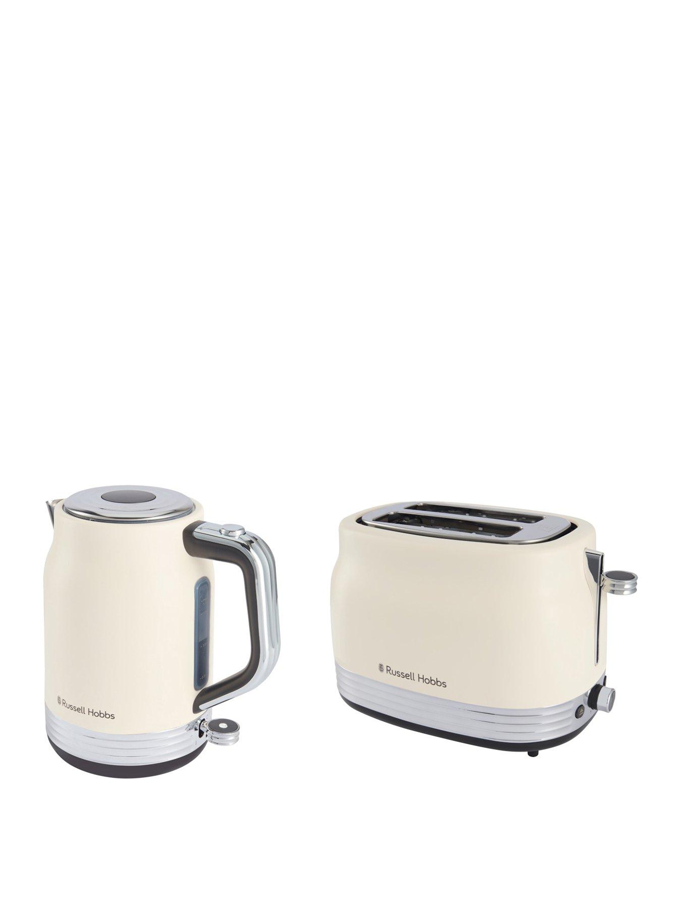 Russell Hobbs Hanley Kettle & 2 Slice Toaster Bundle  - Jasmine White