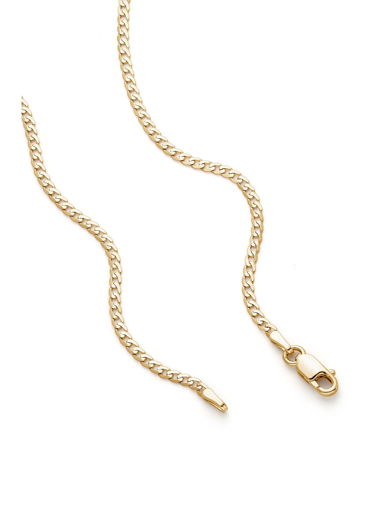Image 2 of 5 of The Love Collection 9ct Yellow Gold 1.9mm Solid Curb Chain