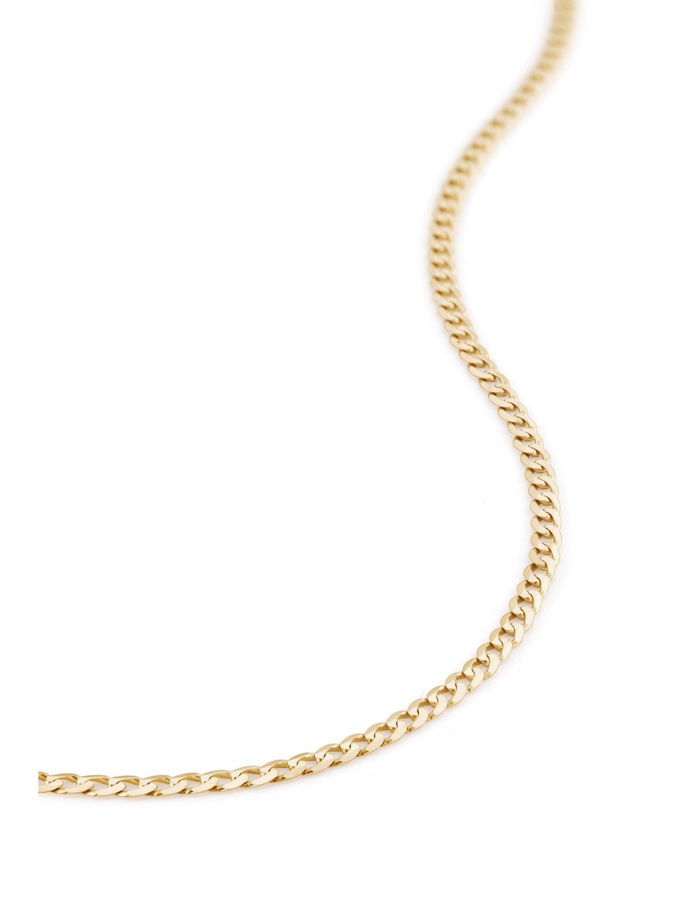 Image 4 of 5 of The Love Collection 9ct Yellow Gold 1.9mm Solid Curb Chain