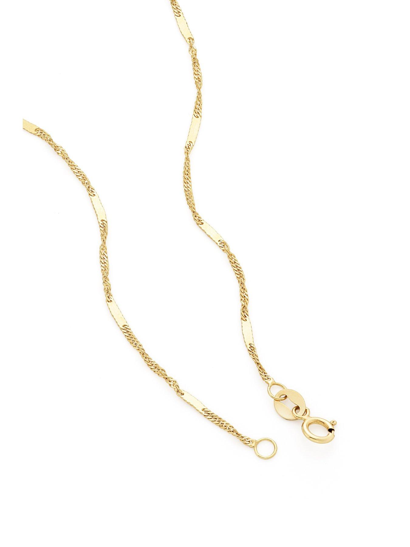 stillFront image of the-love-collection-9ct-yellow-gold-singapore-bar-chain-necklace-18-inch