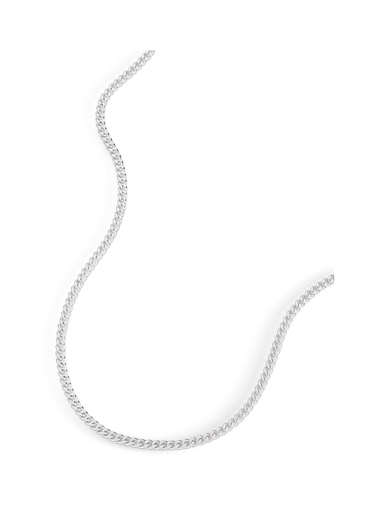  image of the-love-collection-sterling-silver-curb-chain-28mm-necklace-18-inch