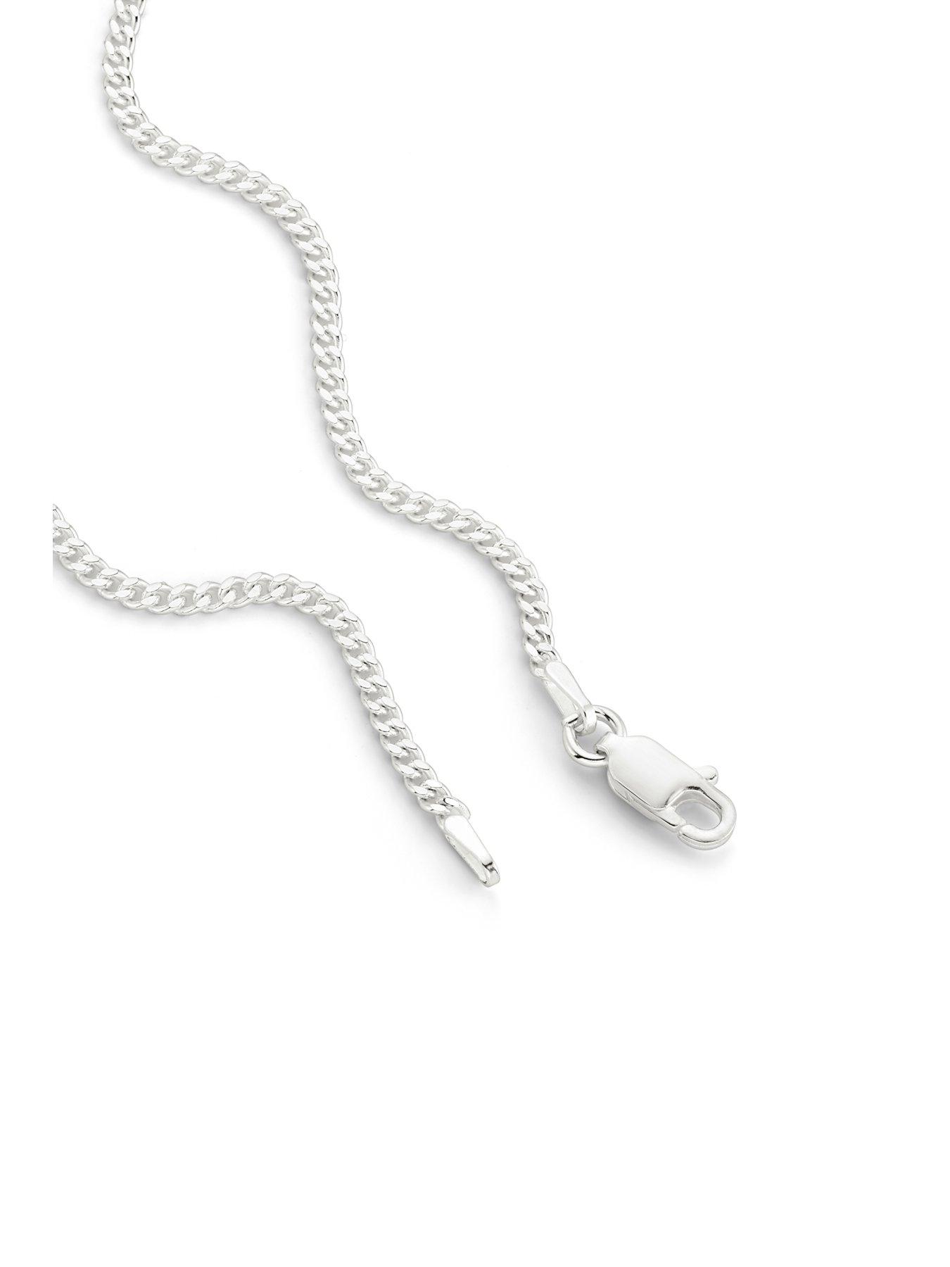stillFront image of the-love-collection-sterling-silver-curb-chain-28mm-necklace-18-inch