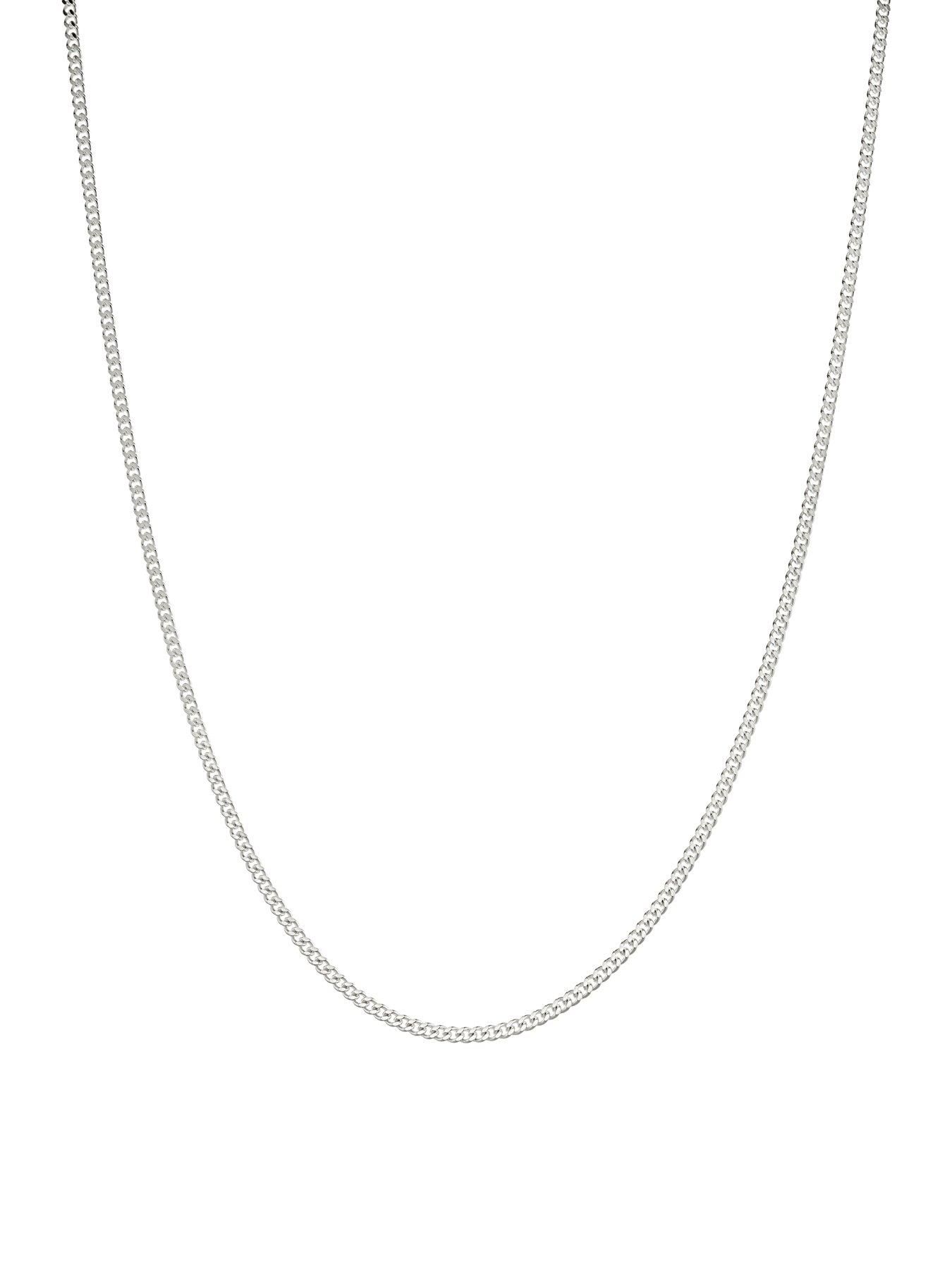  image of the-love-collection-sterling-silver-curb-chain-28mm-necklace-18-inch