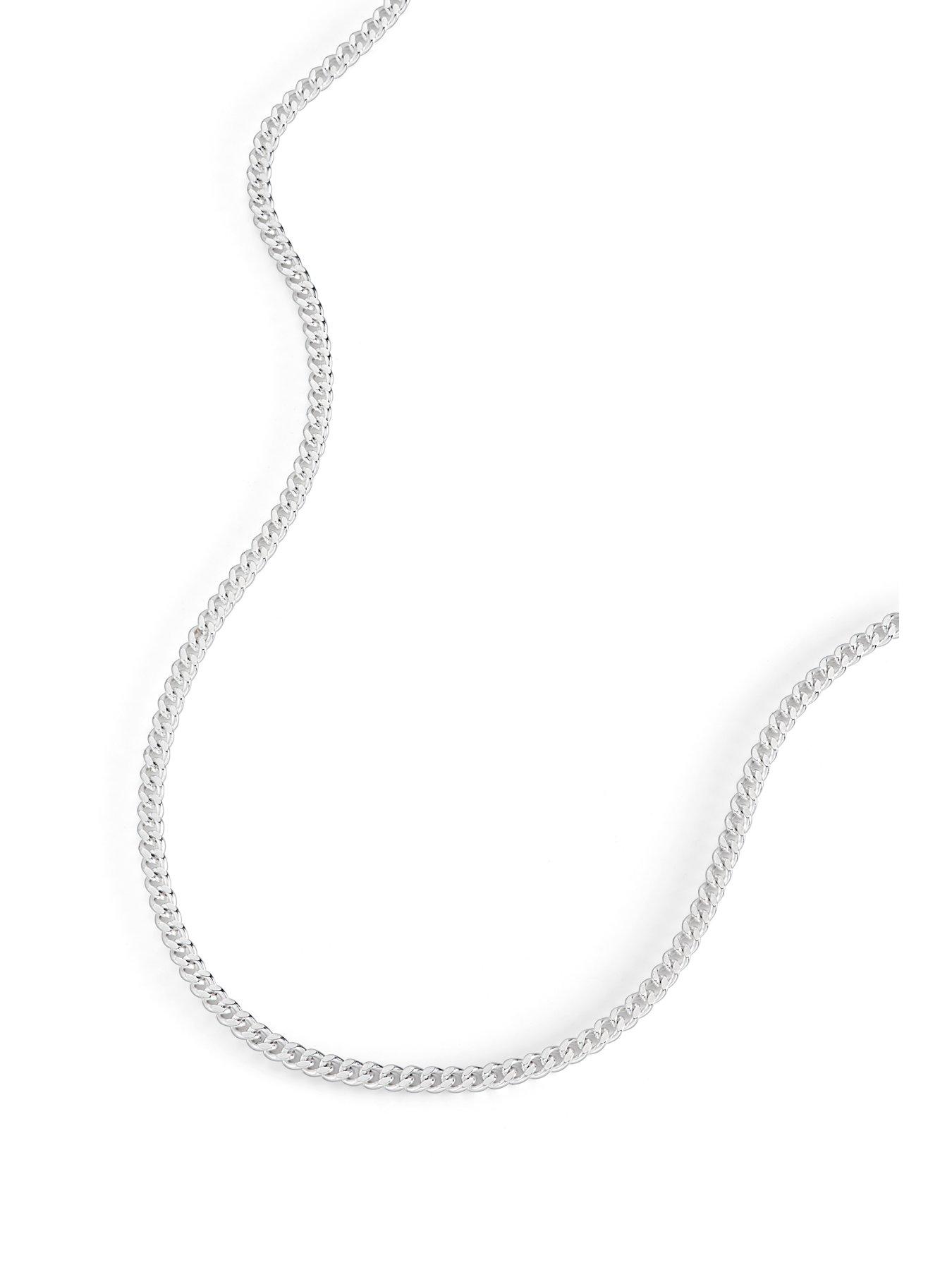 Image 4 of 4 of The Love Collection Sterling Silver 2.8mm Curb Chain Necklace