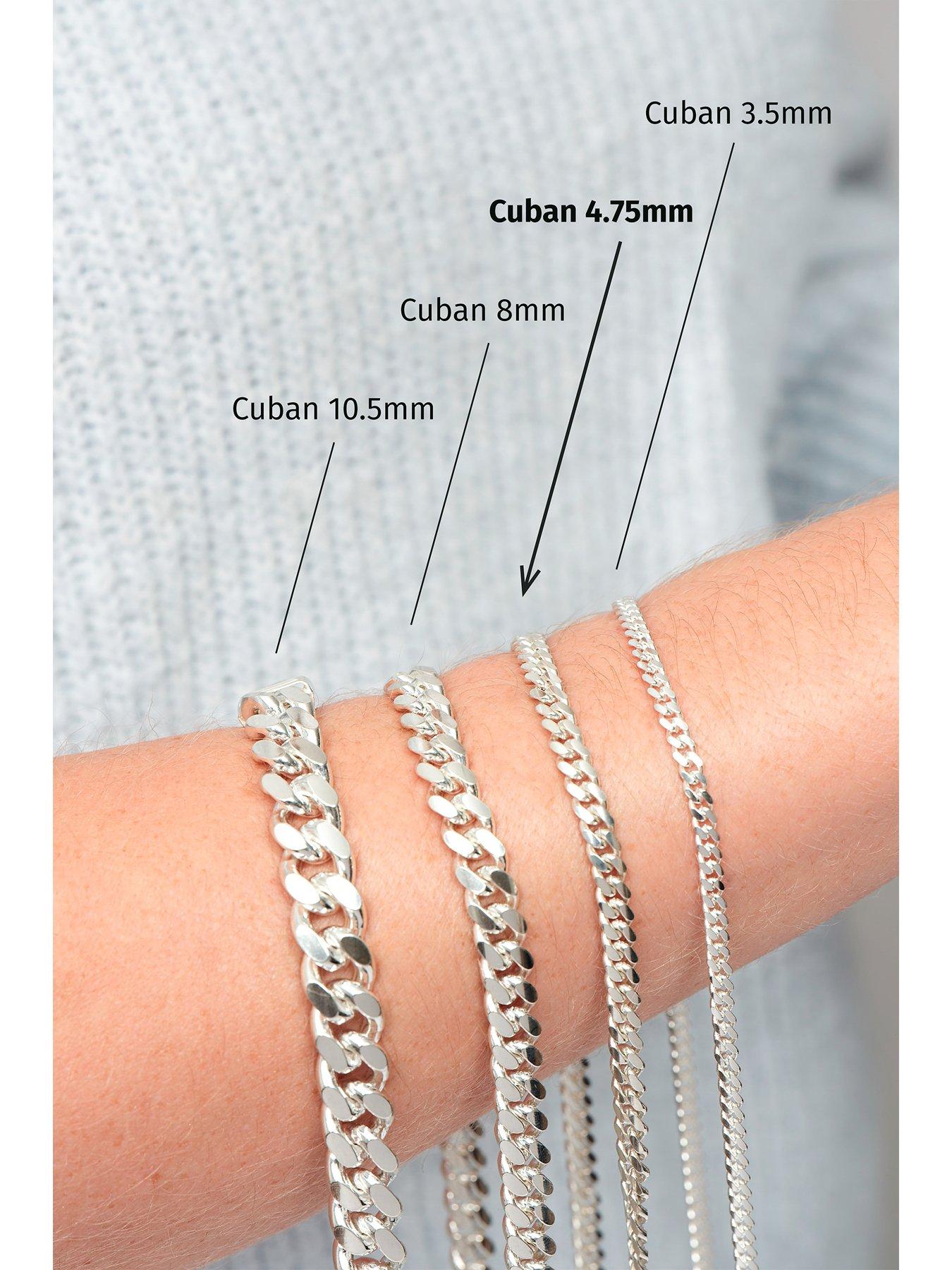 Image 6 of 6 of The Love Collection Sterling Silver Curb Chain Cuban (4.75mm) Necklace 20 inch