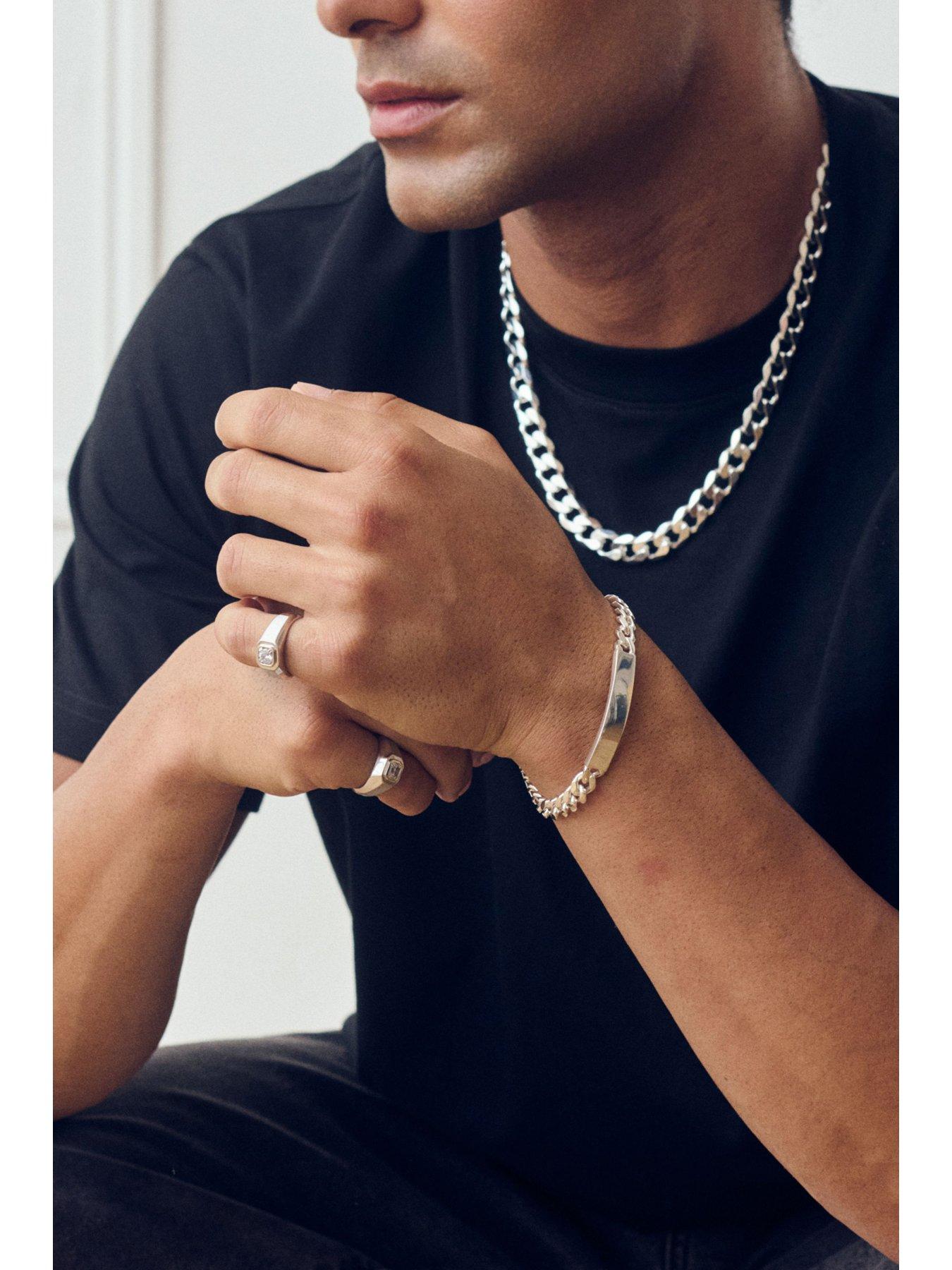 Image 4 of 5 of The Love Collection Sterling Silver Curb Chain (11.4mm) Necklace 22 inch