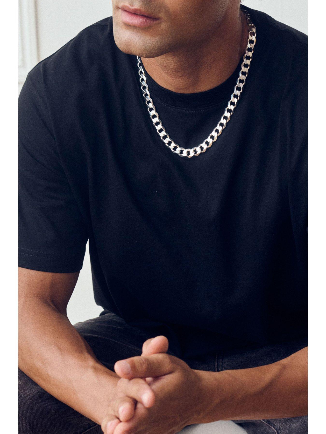 Image 5 of 5 of The Love Collection Sterling Silver Curb Chain (11.4mm) Necklace 22 inch