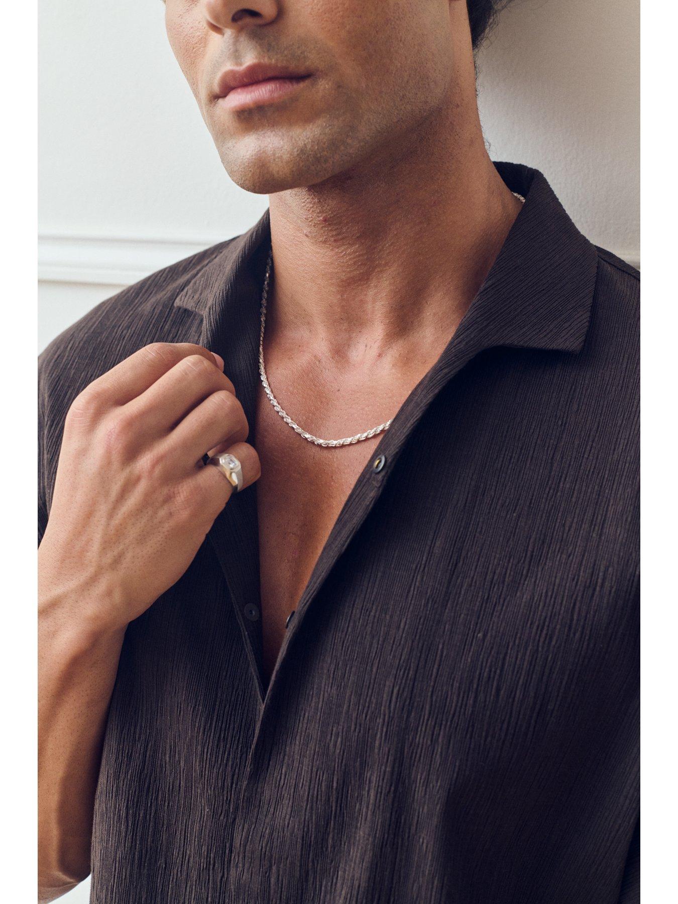  image of the-love-collection-sterling-silver-rope-chain-3mm-necklace-22-inch