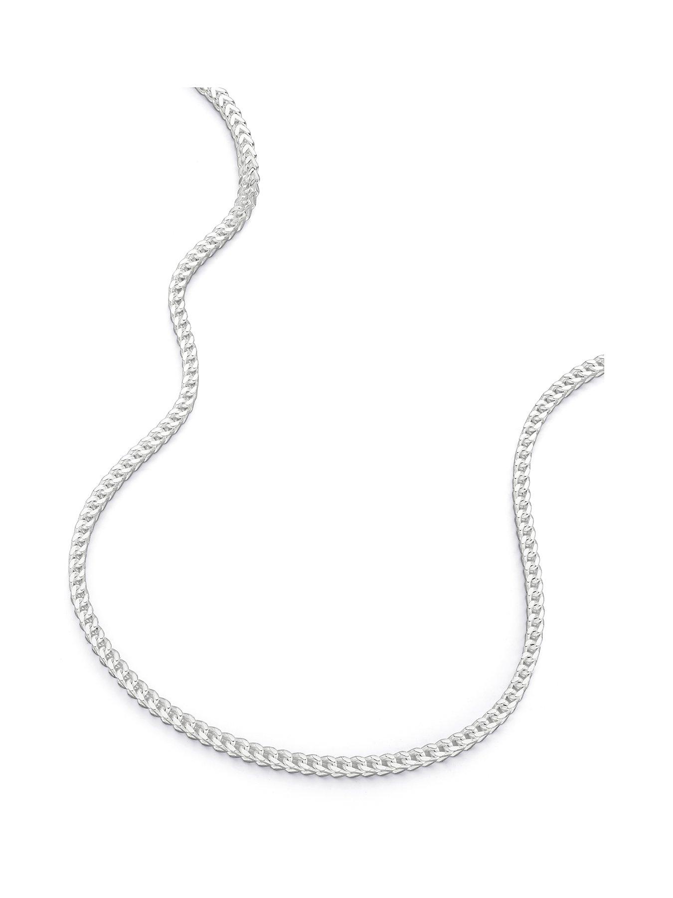 The Love Collection Sterling Silver Franco Chain (2.5mm) Necklace 22 inch