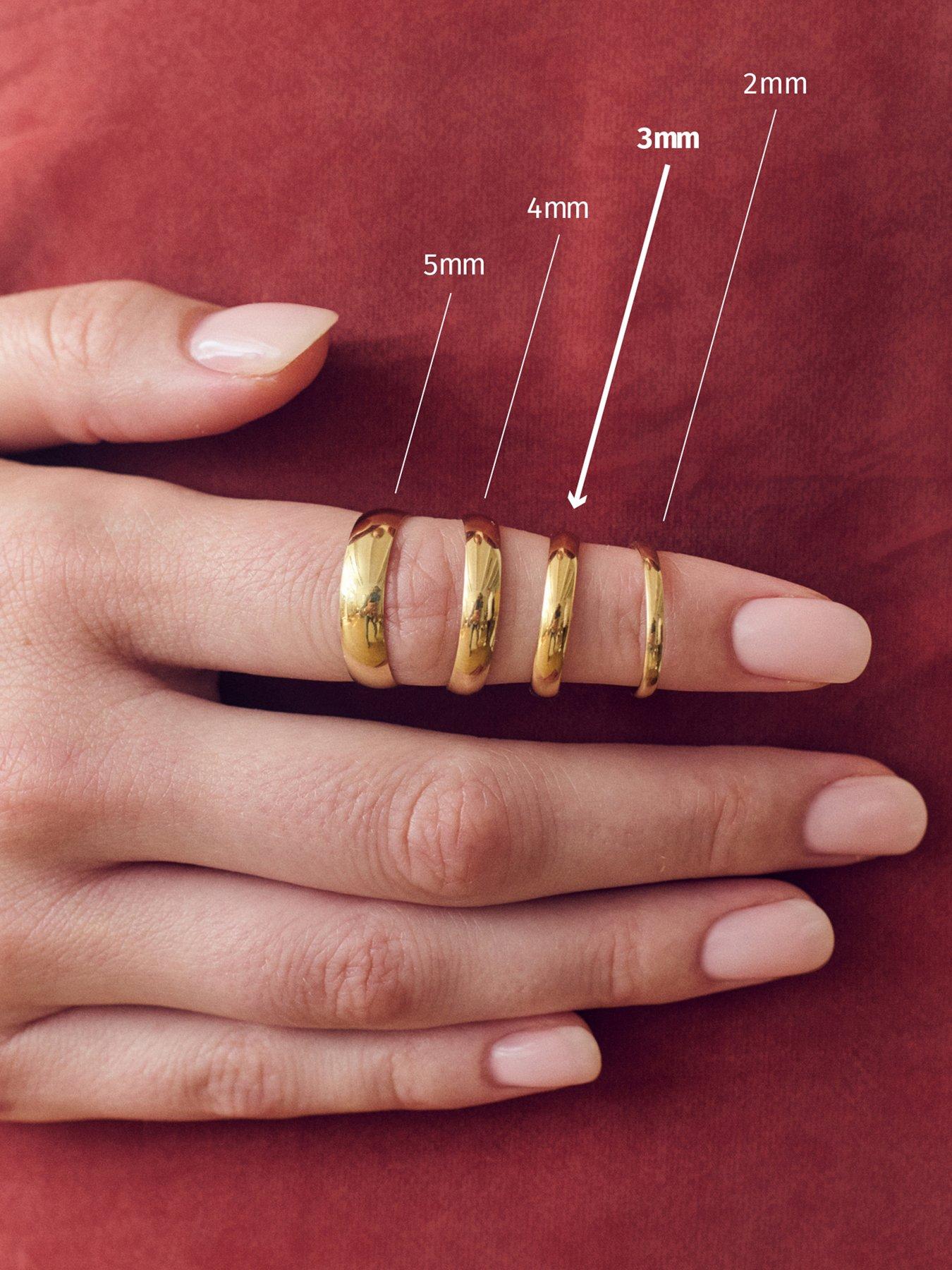 Image 5 of 5 of The Love Collection Classic 9ct Yellow Gold Court Wedding Band Ring - 3mm