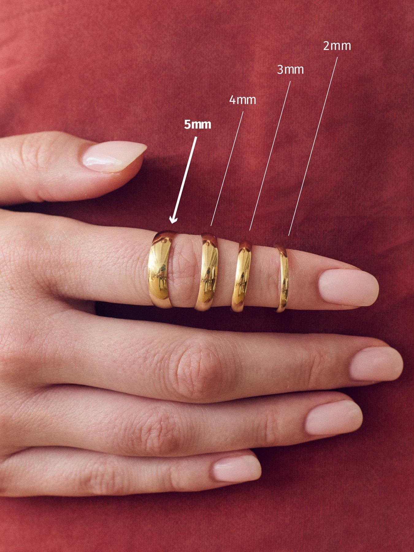  image of the-love-collection-classic-9ct-yellow-gold-d-shape-wedding-band-ring-5mm