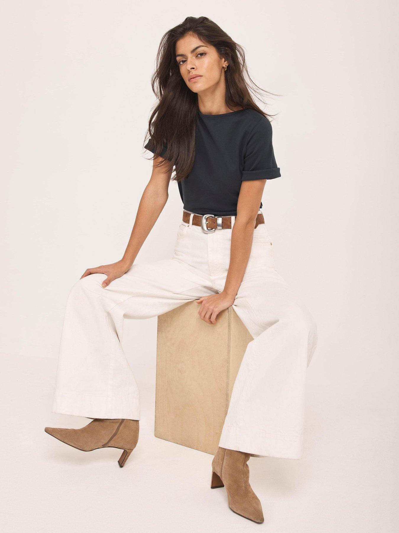  image of mint-velvet-navy-ultimate-slash-t-shirt