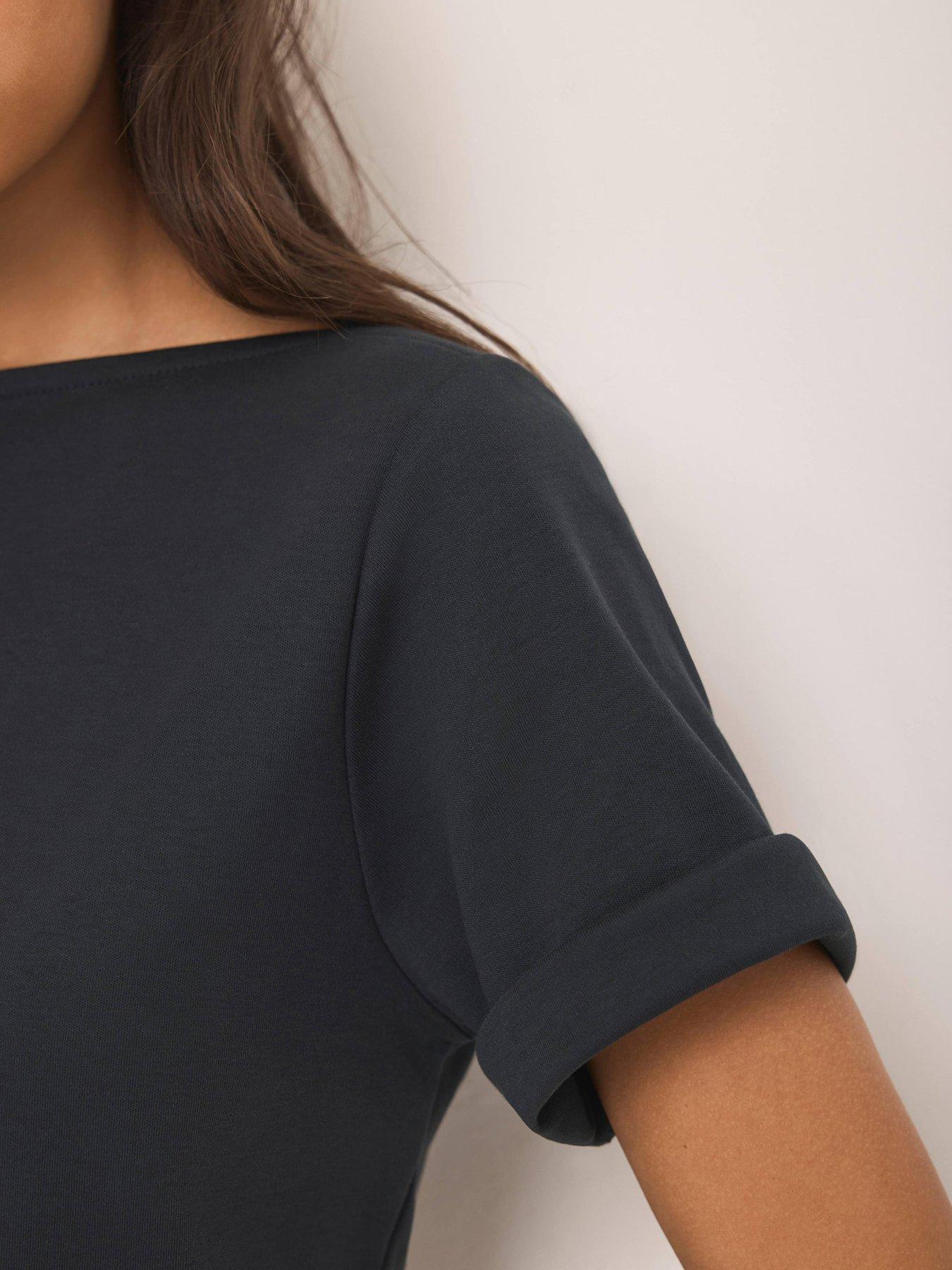  image of mint-velvet-navy-ultimate-slash-t-shirt