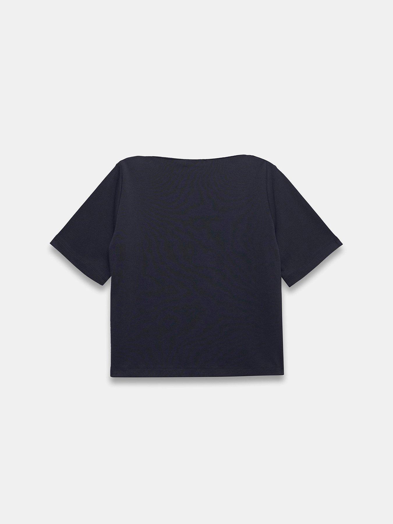  image of mint-velvet-navy-ultimate-slash-t-shirt