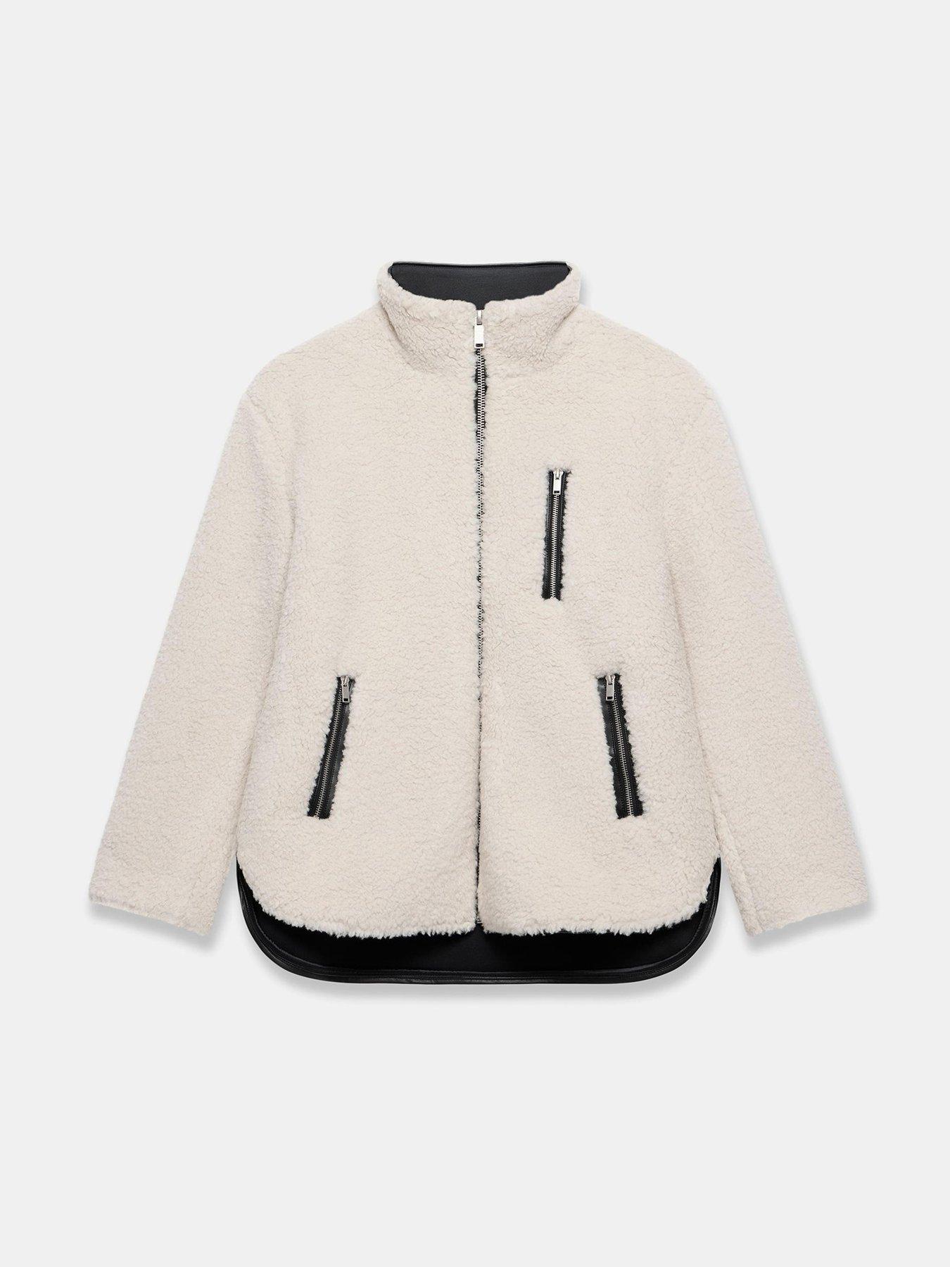 Image 5 of 6 of Mint Velvet Neutral Borg Quilted Jacket