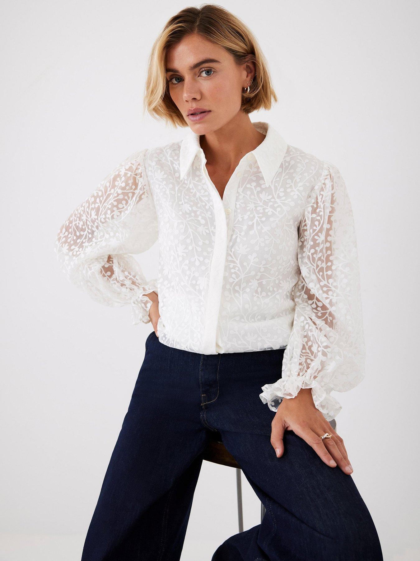 front image of mint-velvet-cream-jacquard-shirt