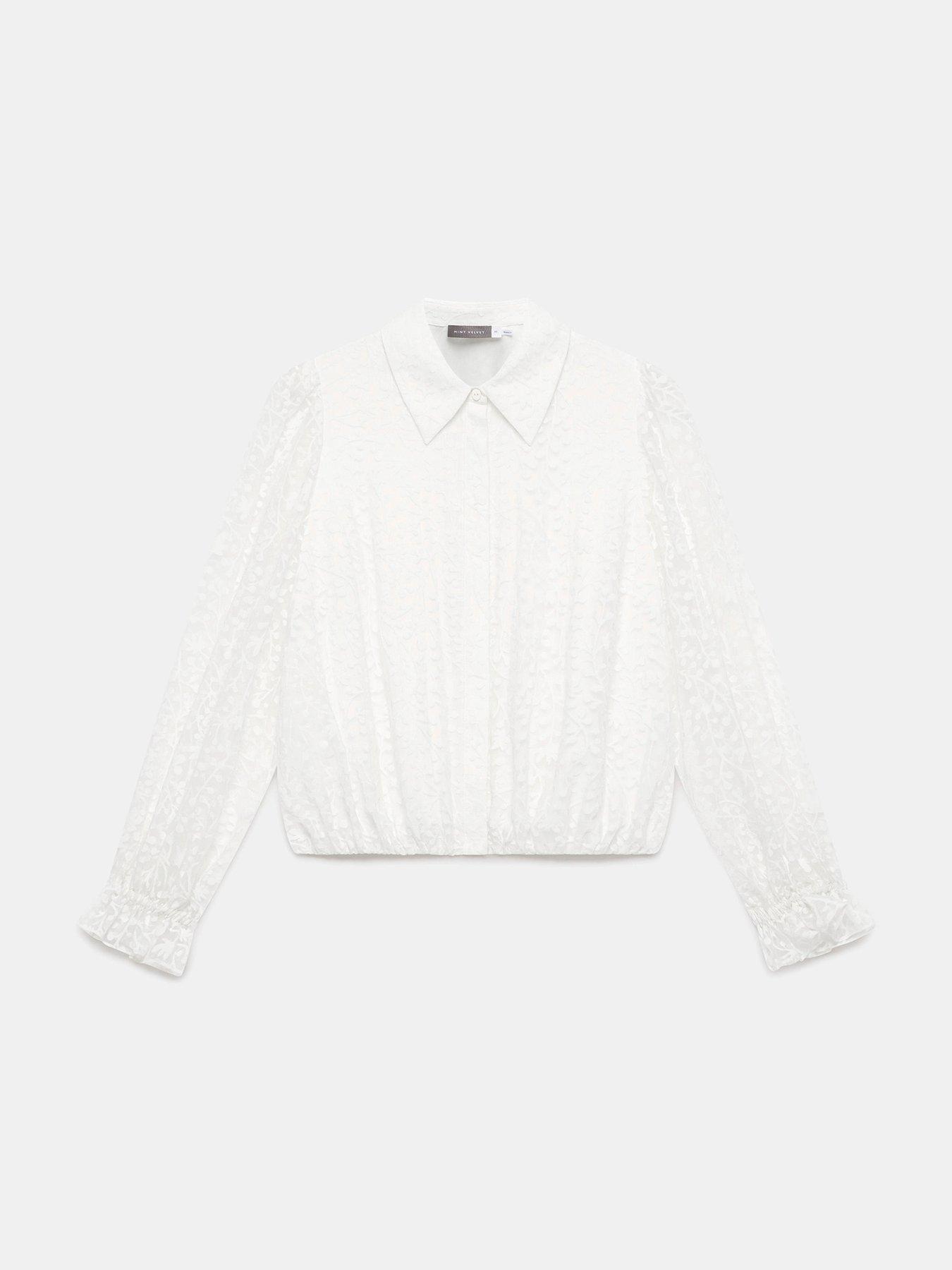  image of mint-velvet-cream-jacquard-shirt