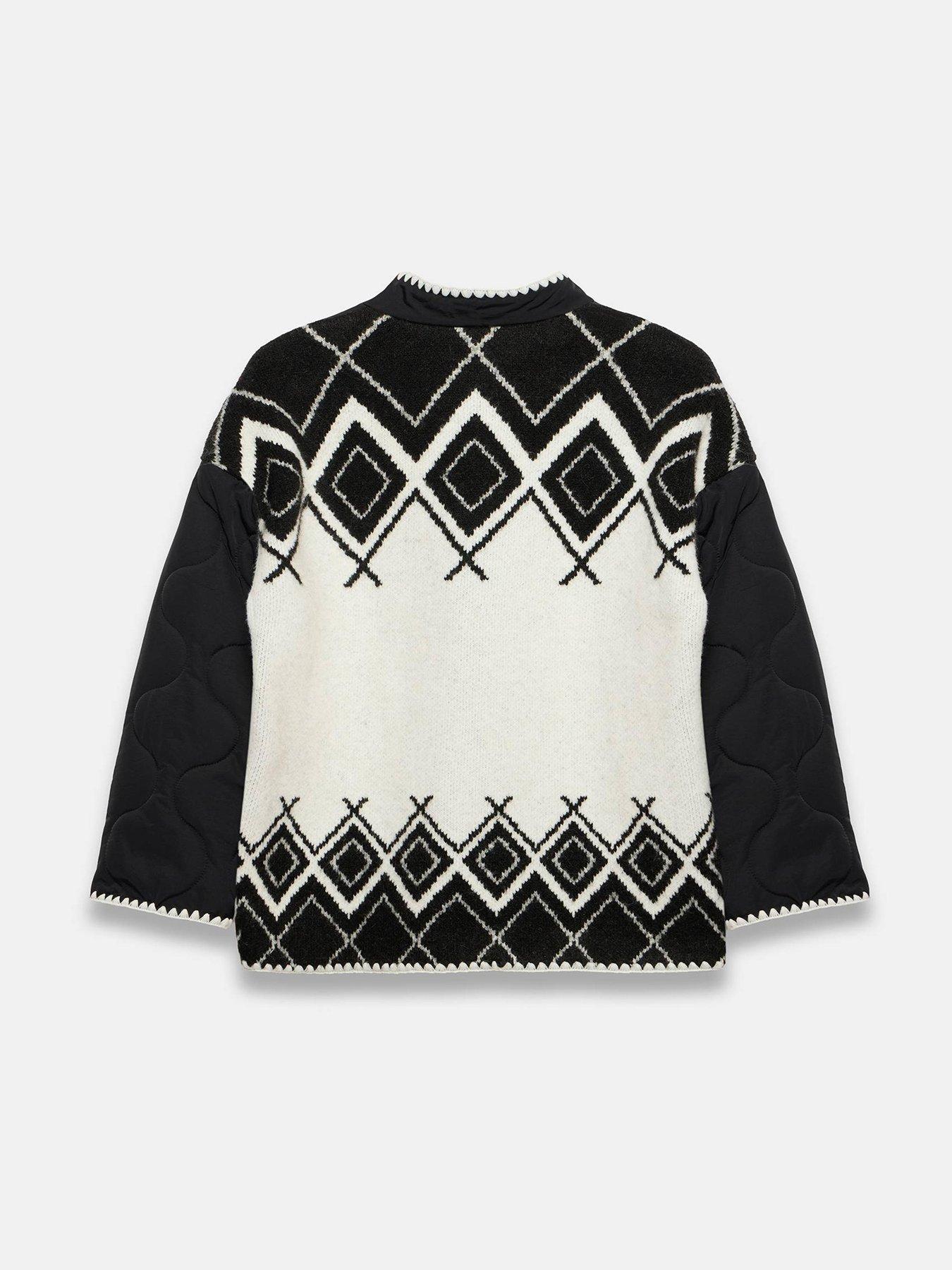  image of mint-velvet-knit-back-quilted-coat