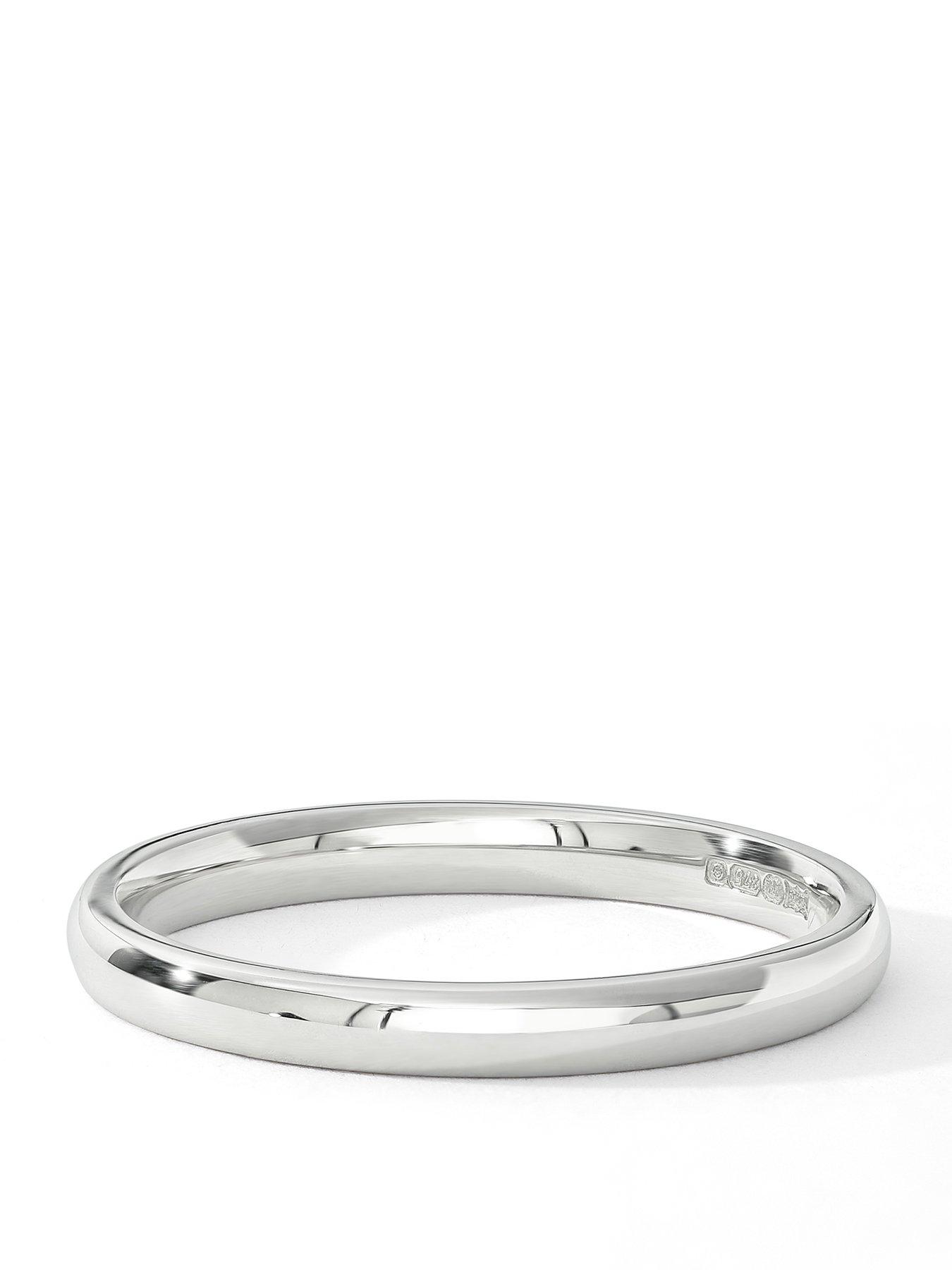 front image of the-love-collection-classic-9ct-white-gold-court-wedding-band-ring-2mm