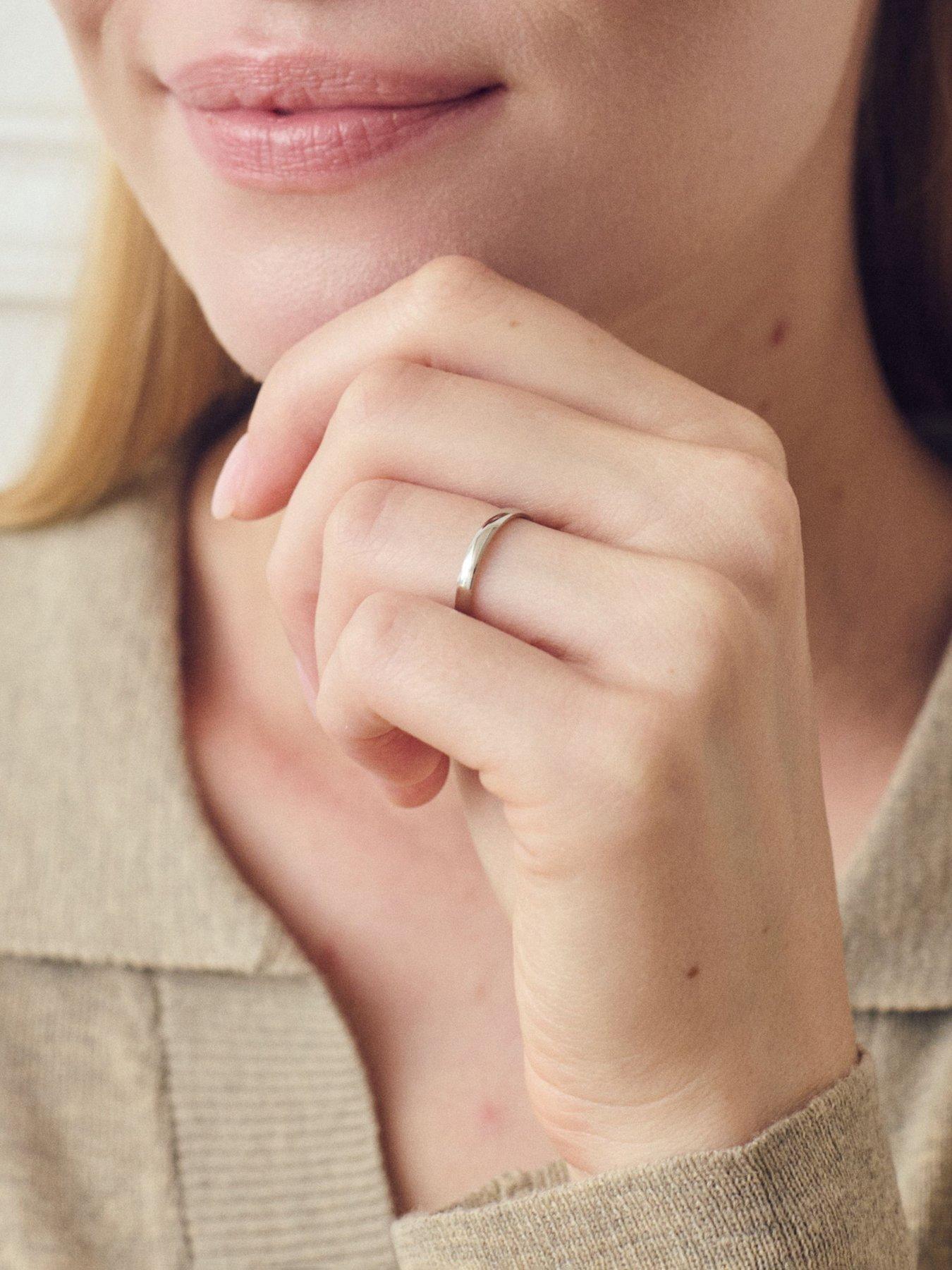 stillFront image of the-love-collection-classic-9ct-white-gold-court-wedding-band-ring-2mm