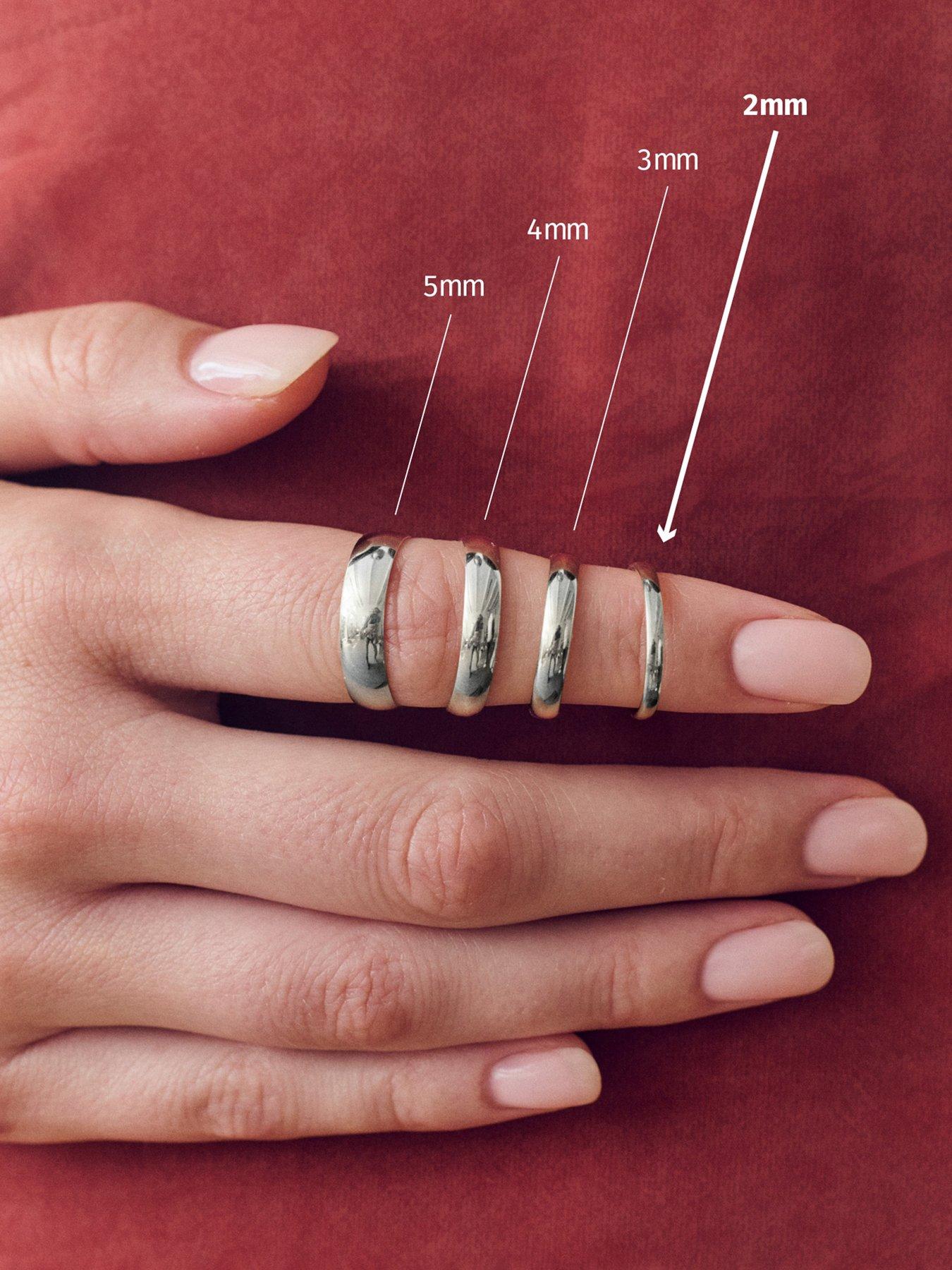  image of the-love-collection-classic-9ct-white-gold-court-wedding-band-ring-2mm