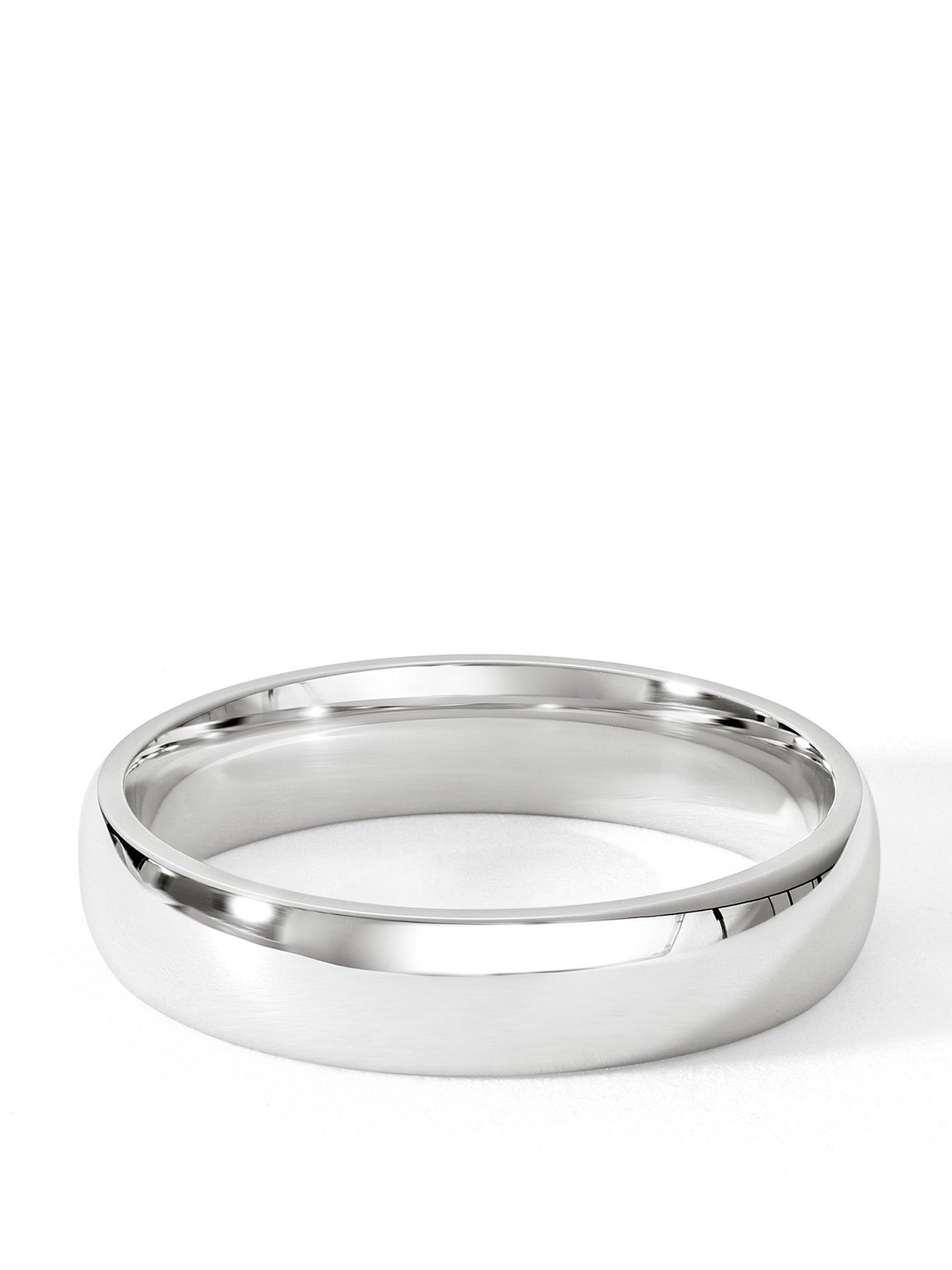  image of the-love-collection-classic-9ct-white-gold-court-wedding-band-ring-4mm