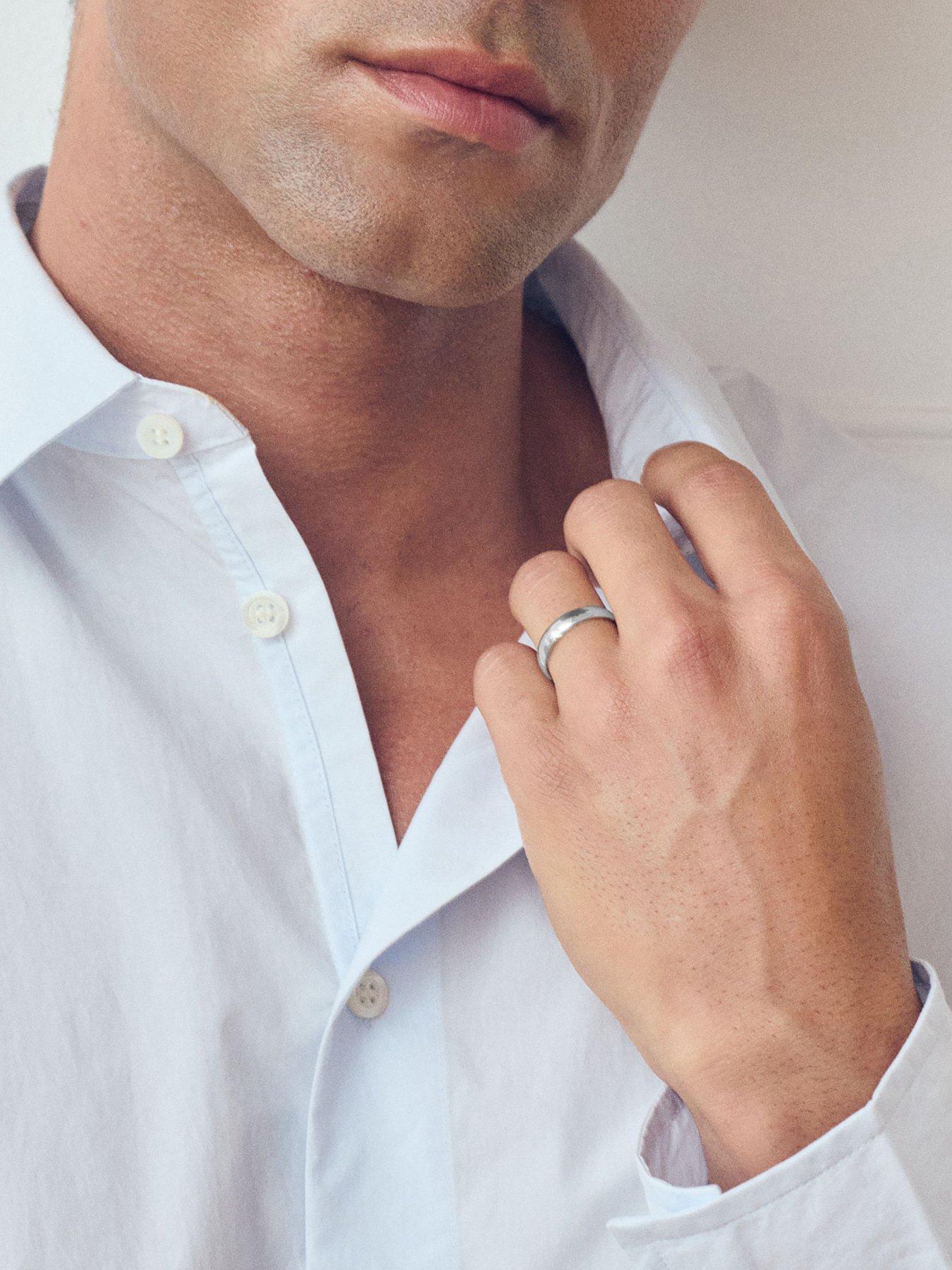  image of the-love-collection-classic-9ct-white-gold-court-wedding-band-ring-4mm