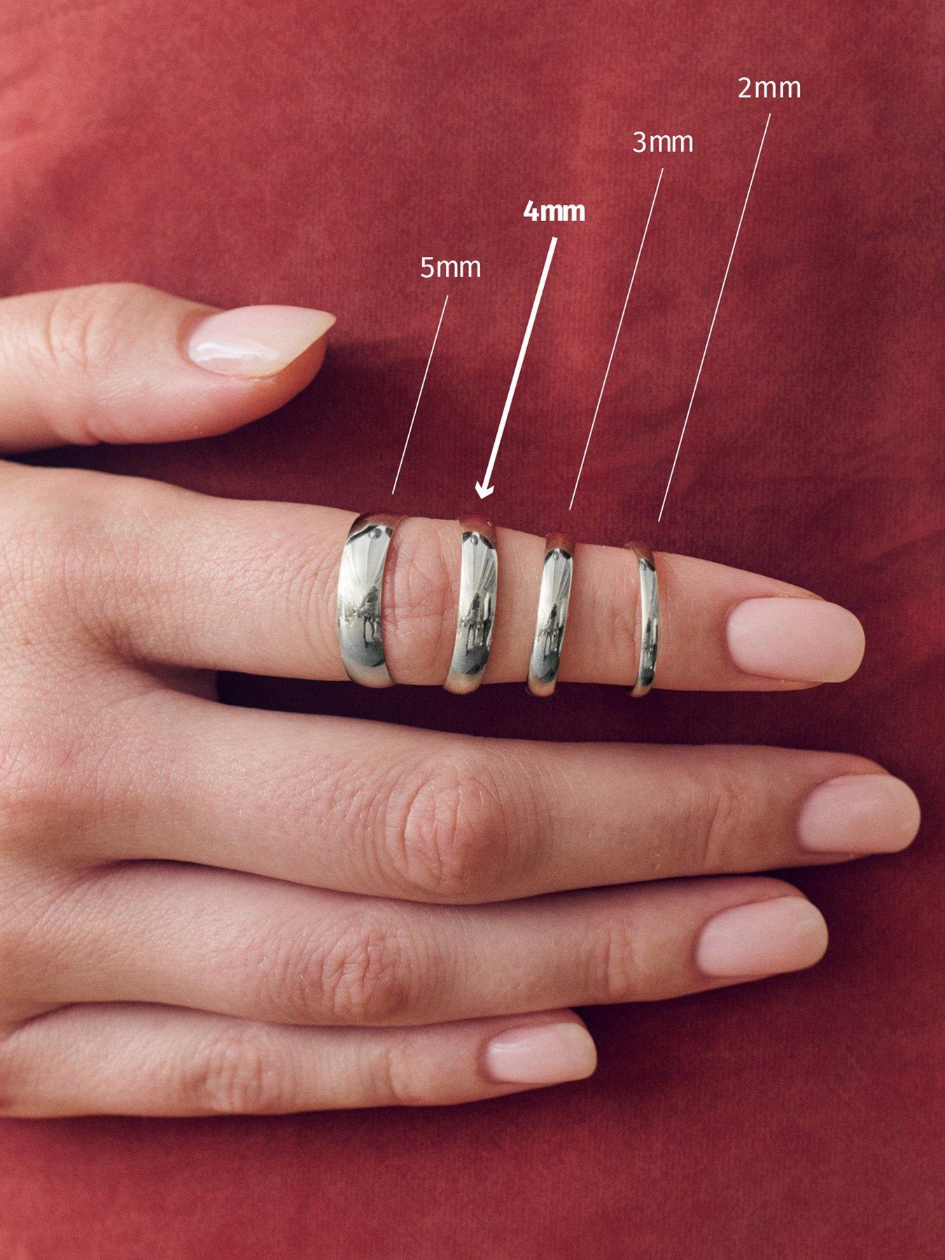  image of the-love-collection-classic-9ct-white-gold-court-wedding-band-ring-4mm