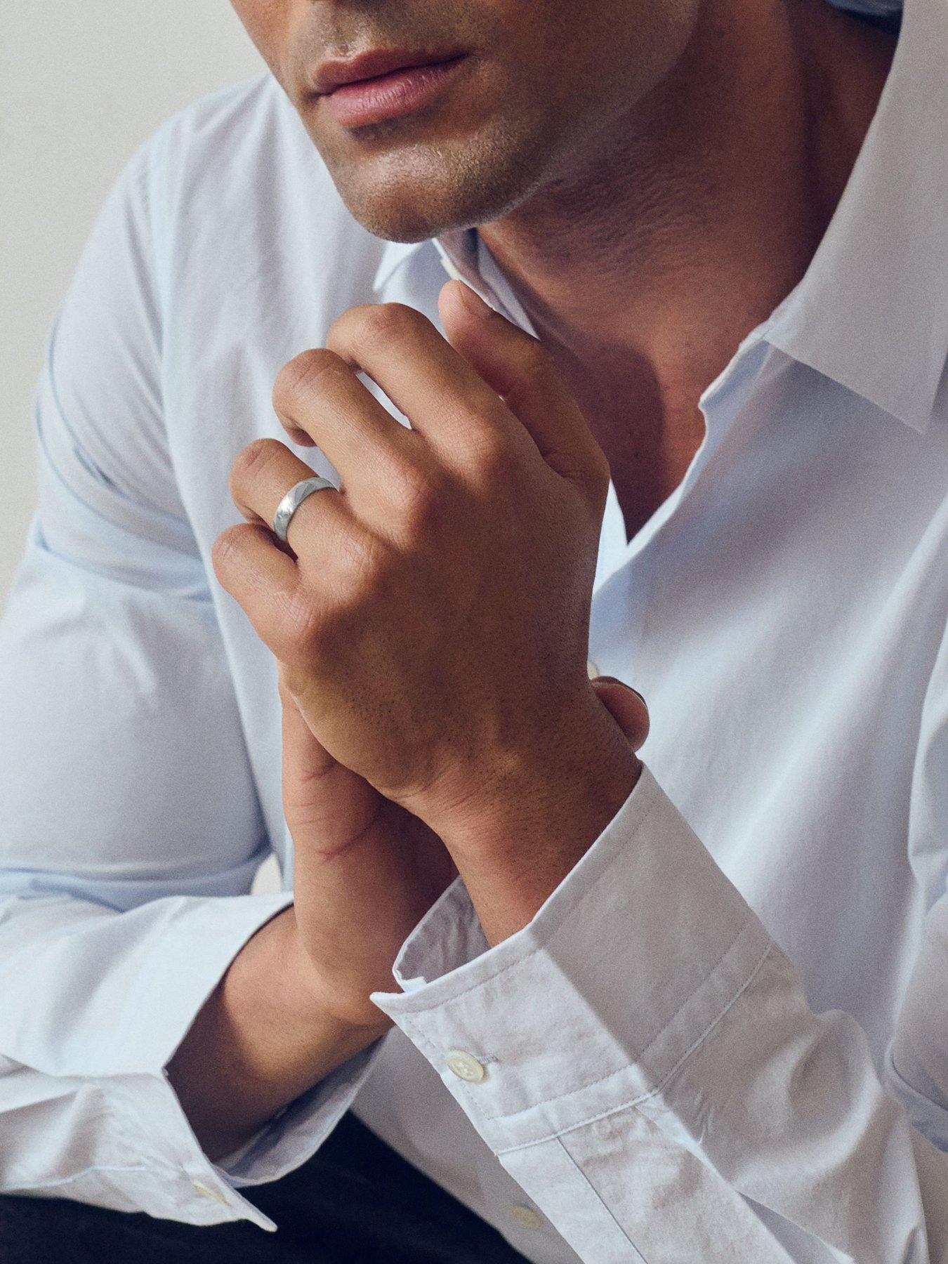 stillFront image of the-love-collection-classic-9ct-white-gold-d-shape-wedding-band-ring-5mm