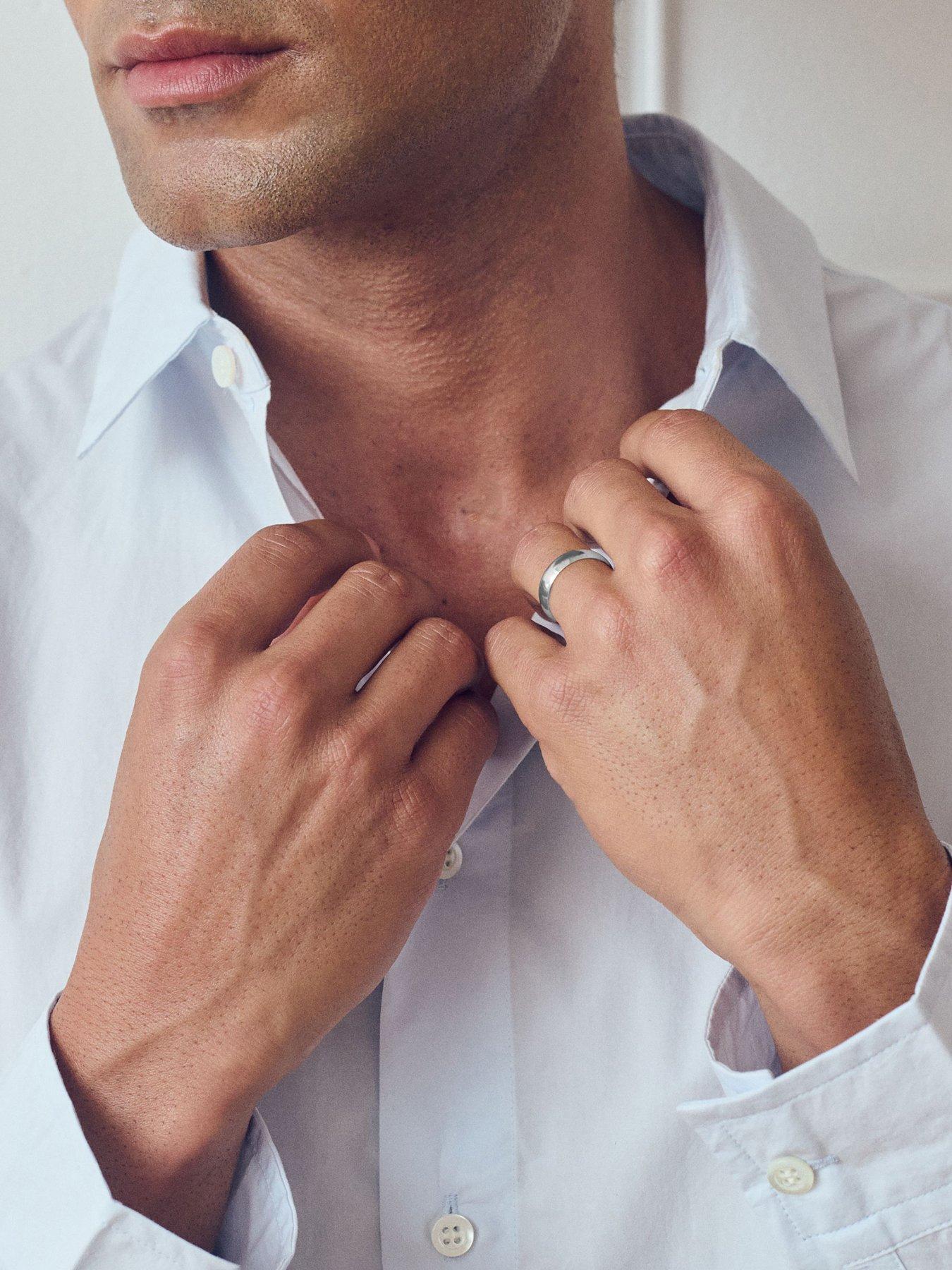  image of the-love-collection-classic-9ct-white-gold-d-shape-wedding-band-ring-5mm