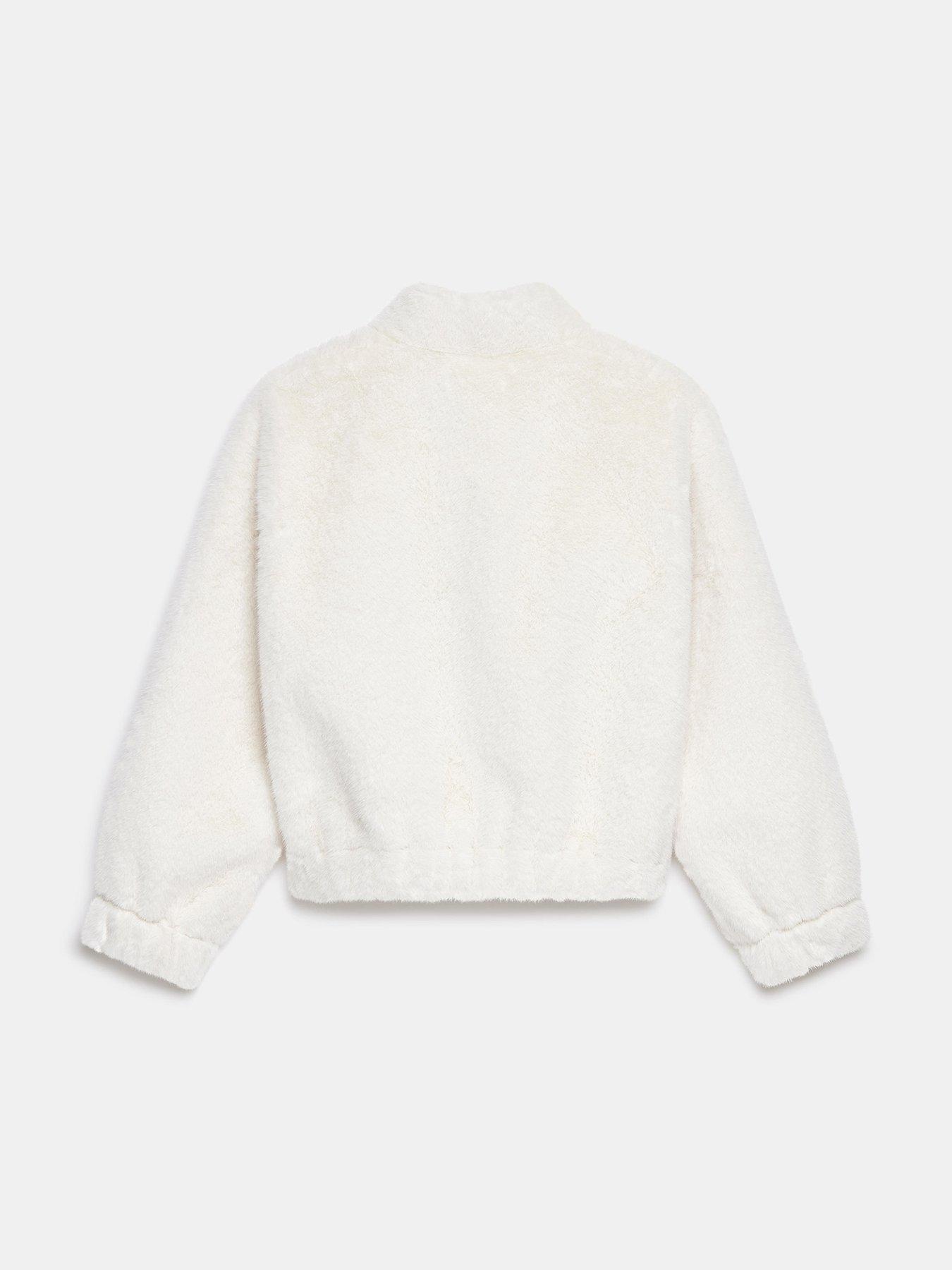 Image 6 of 6 of Mint Velvet White Faux Fur Bomber Jacket