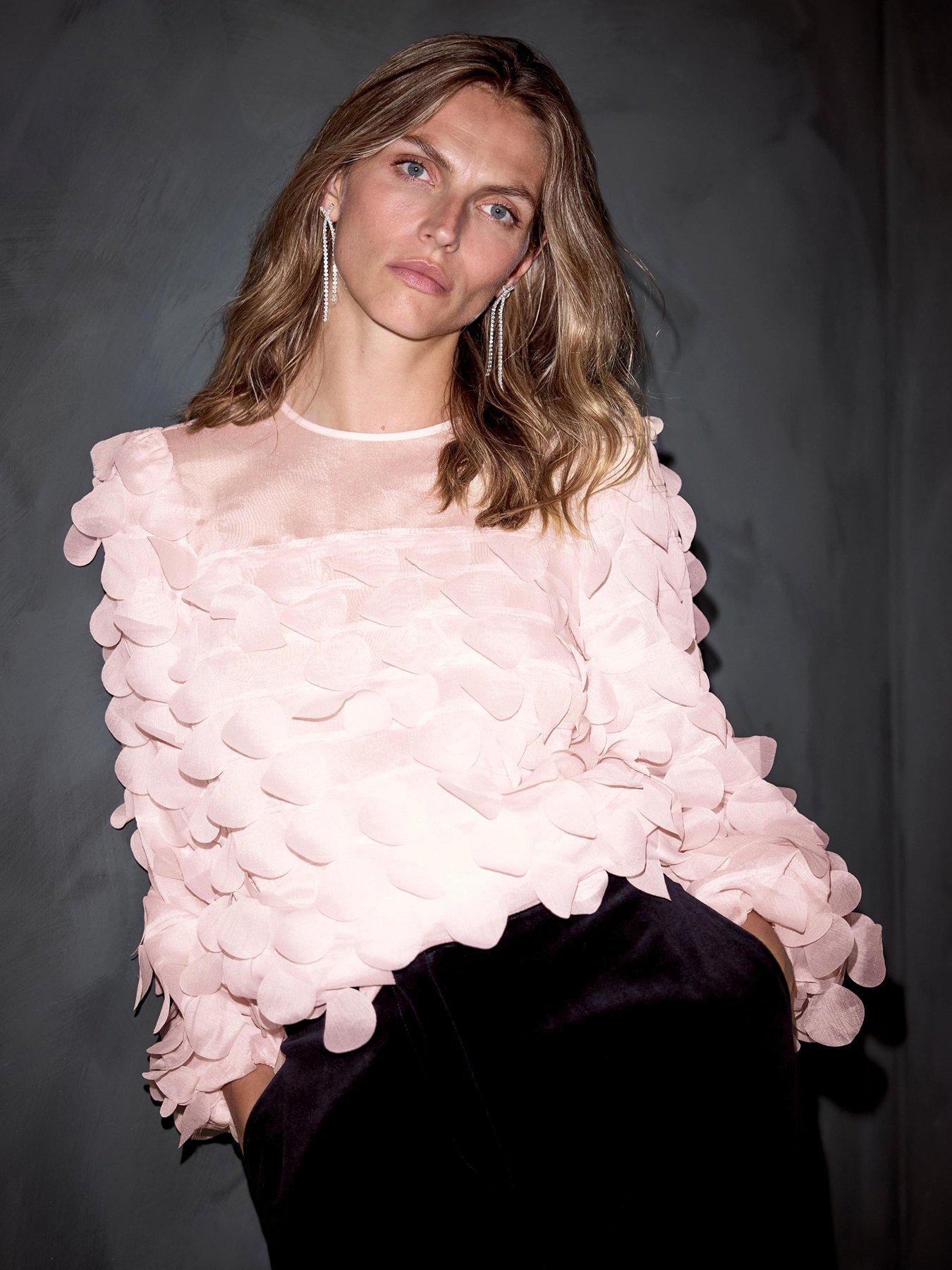  image of mint-velvet-pink-texture-top