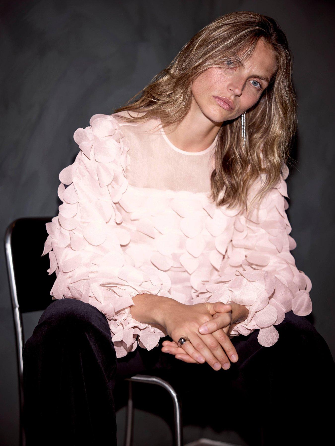  image of mint-velvet-pink-texture-top