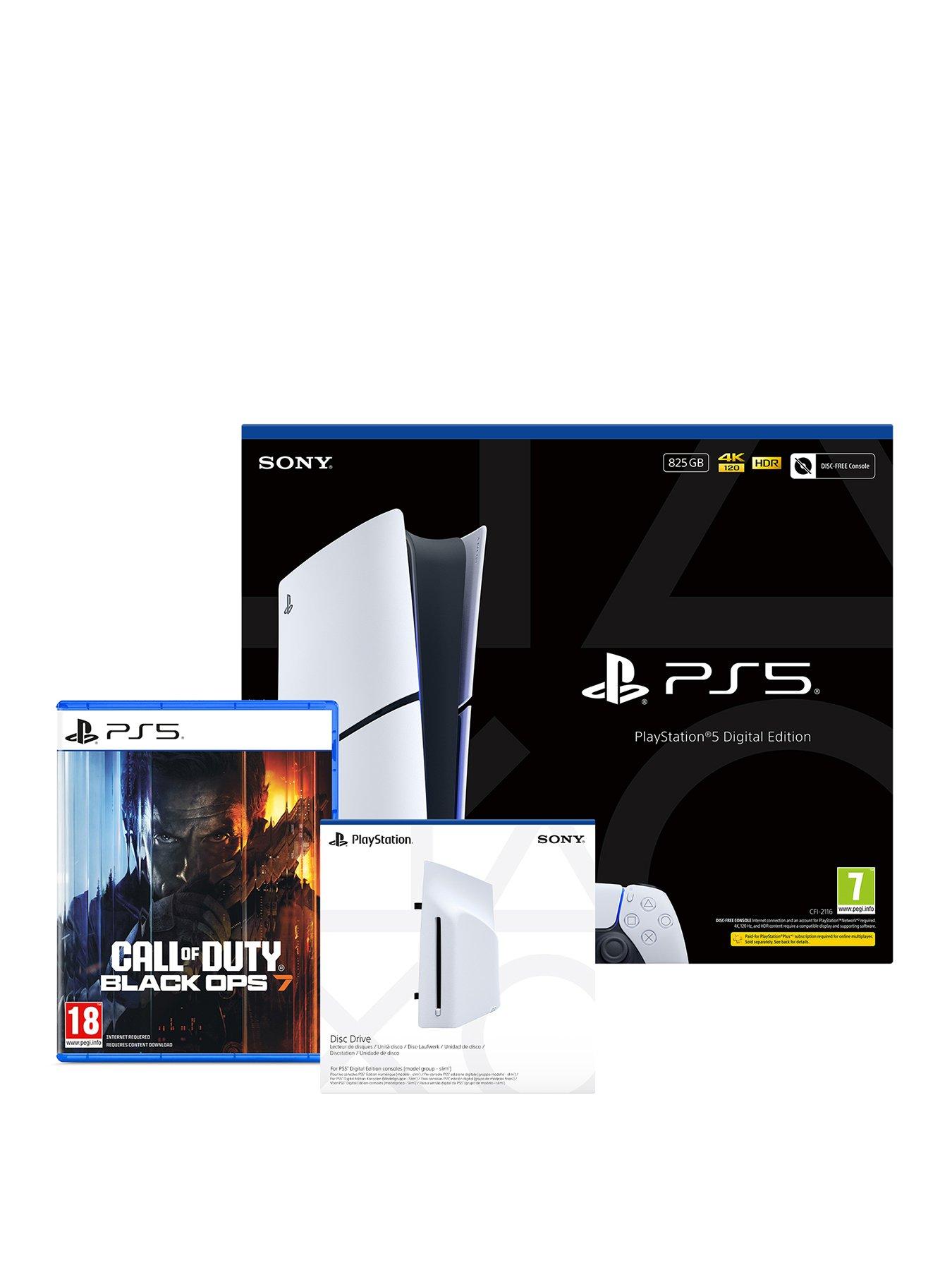 PlayStation 5 Digital Edition – 825GB with Call of Duty: Black Ops 7  &  Disc Drive