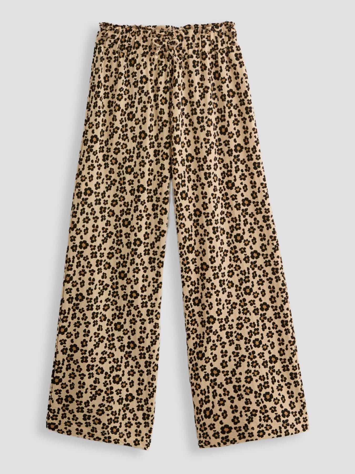 The Very Collection Girls Wide Leg Trousers - Leopard Print