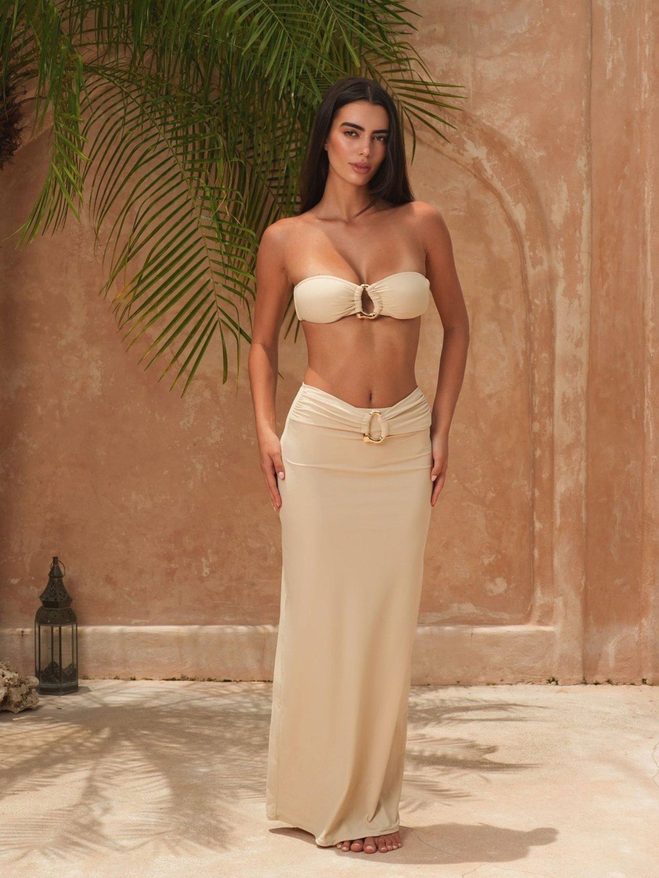 Moda Minx Hoop Maxi Skirt - Almond