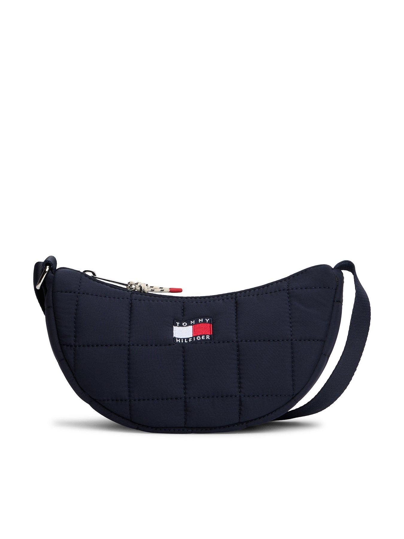 Tommy Hilfiger Girls Wavy Flag Quilted Moon Bag - Blue