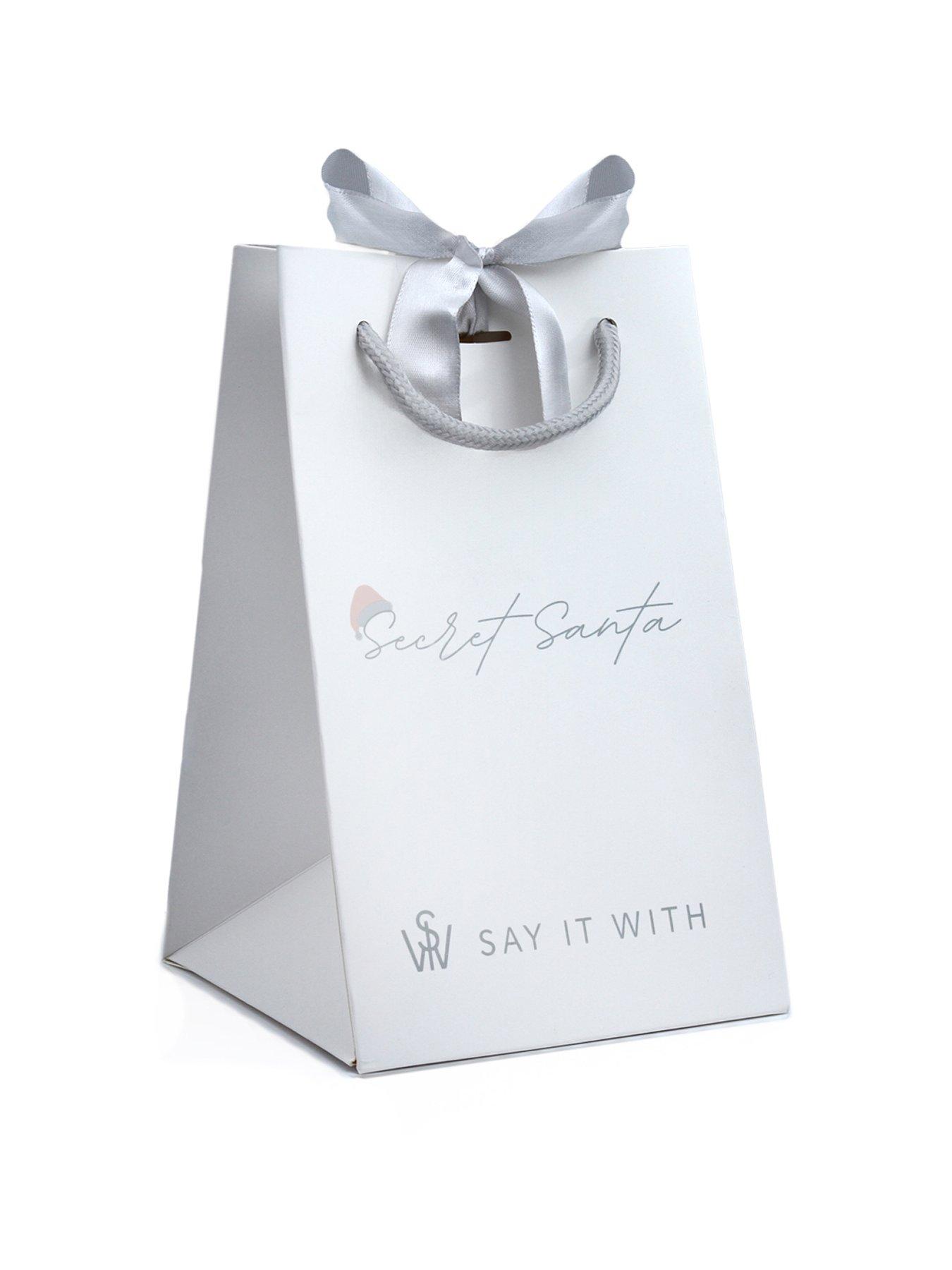  image of say-it-with-secret-santa-gift-bag-silver