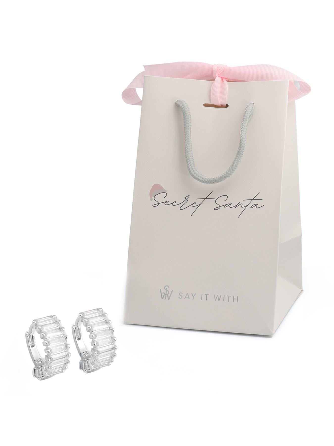 Say It With Secret Santa Gift Bag - Silver