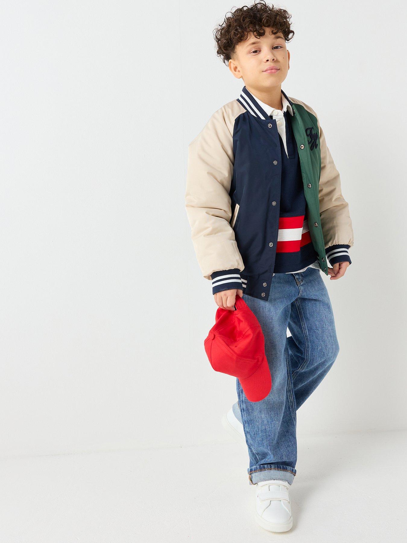 Image 3 of 6 of Tommy Hilfiger Boys Th Script Graphic Bomber Jacket - Multi
