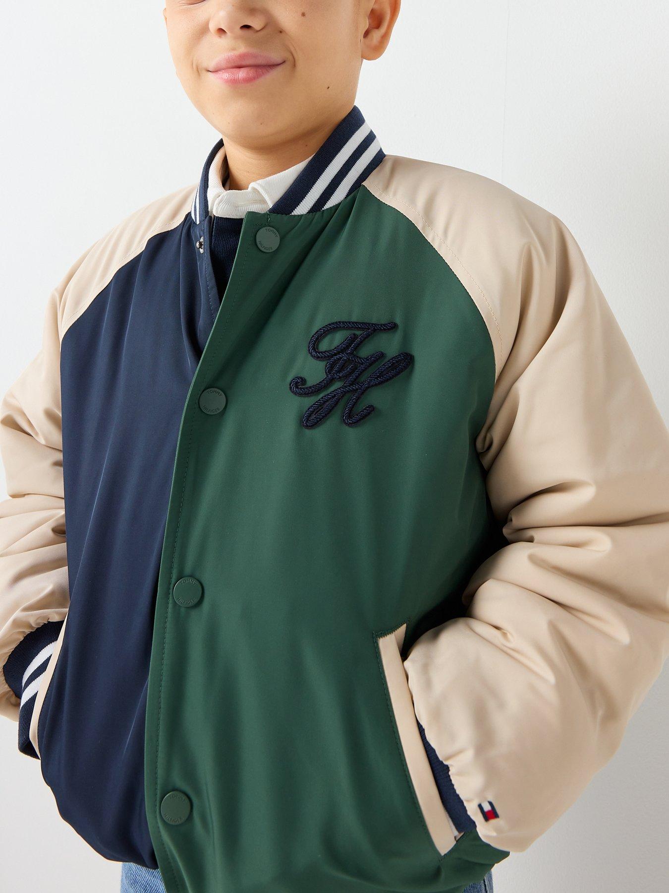 Image 4 of 6 of Tommy Hilfiger Boys Th Script Graphic Bomber Jacket - Multi
