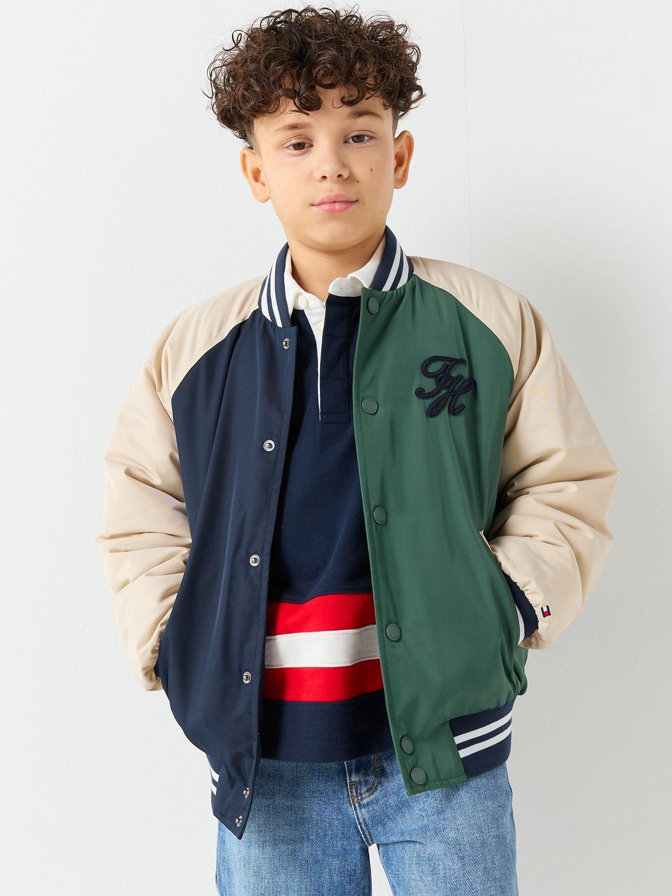 Image 5 of 6 of Tommy Hilfiger Boys Th Script Graphic Bomber Jacket - Multi