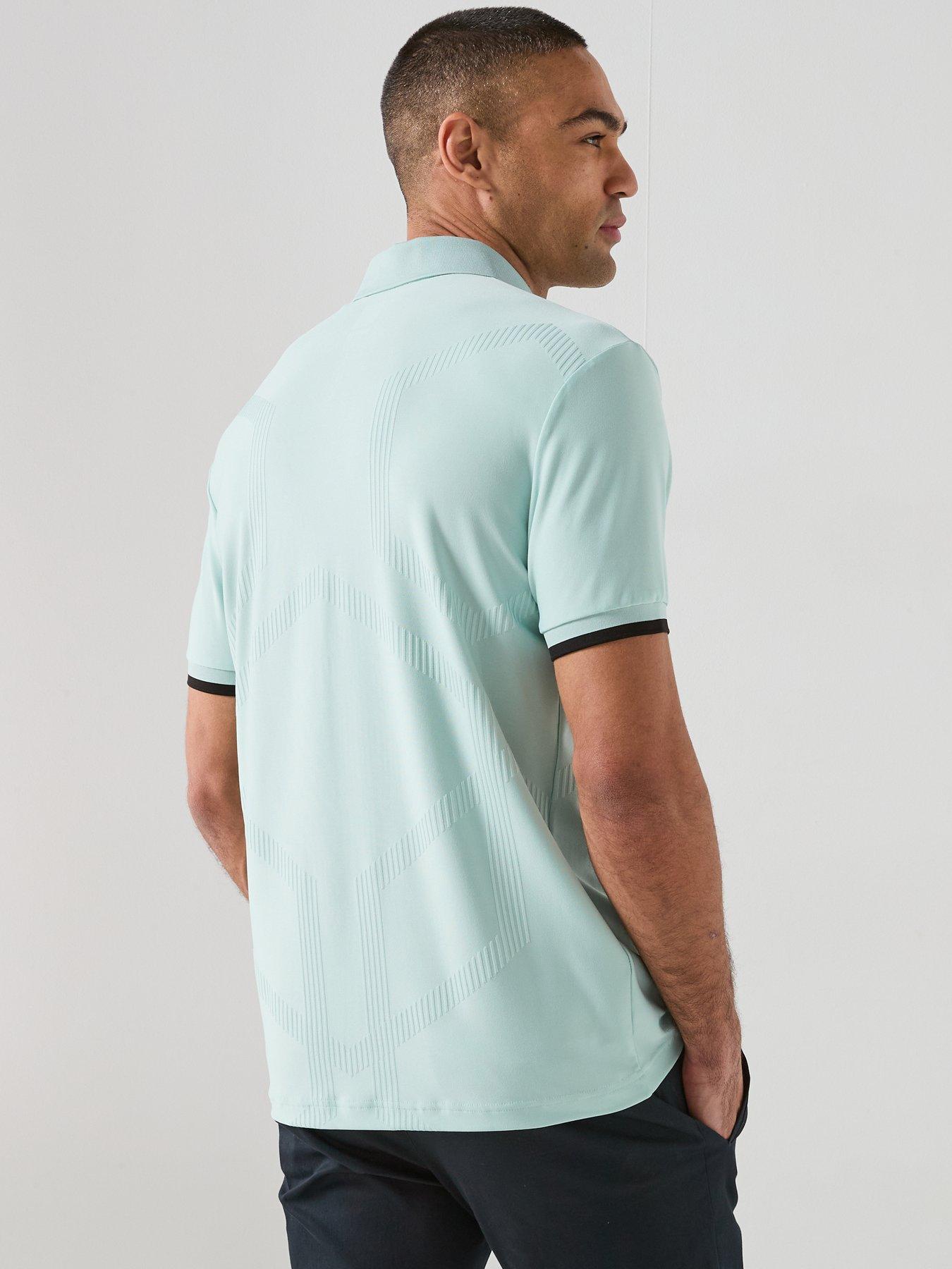  image of boss-mens-golf-chip-hexagonal-polo-blue