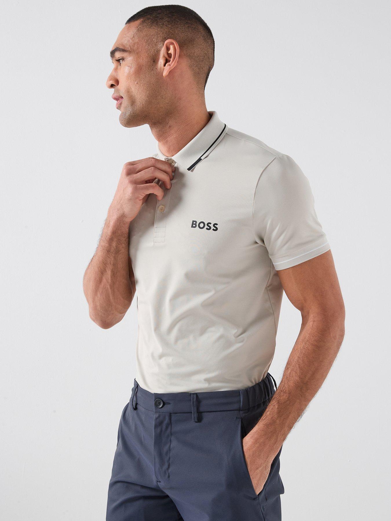 Image 1 of 5 of BOSS Mens Golf Paul Pro Polo - Beige