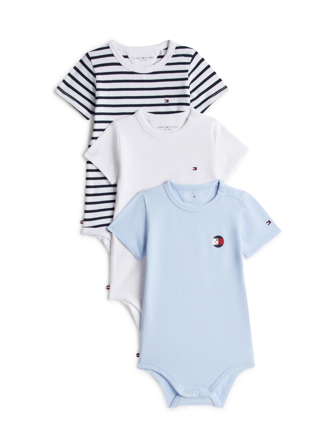 Tommy Hilfiger Baby Boys Flag Smile 3 Pack Body Giftbox - Blue