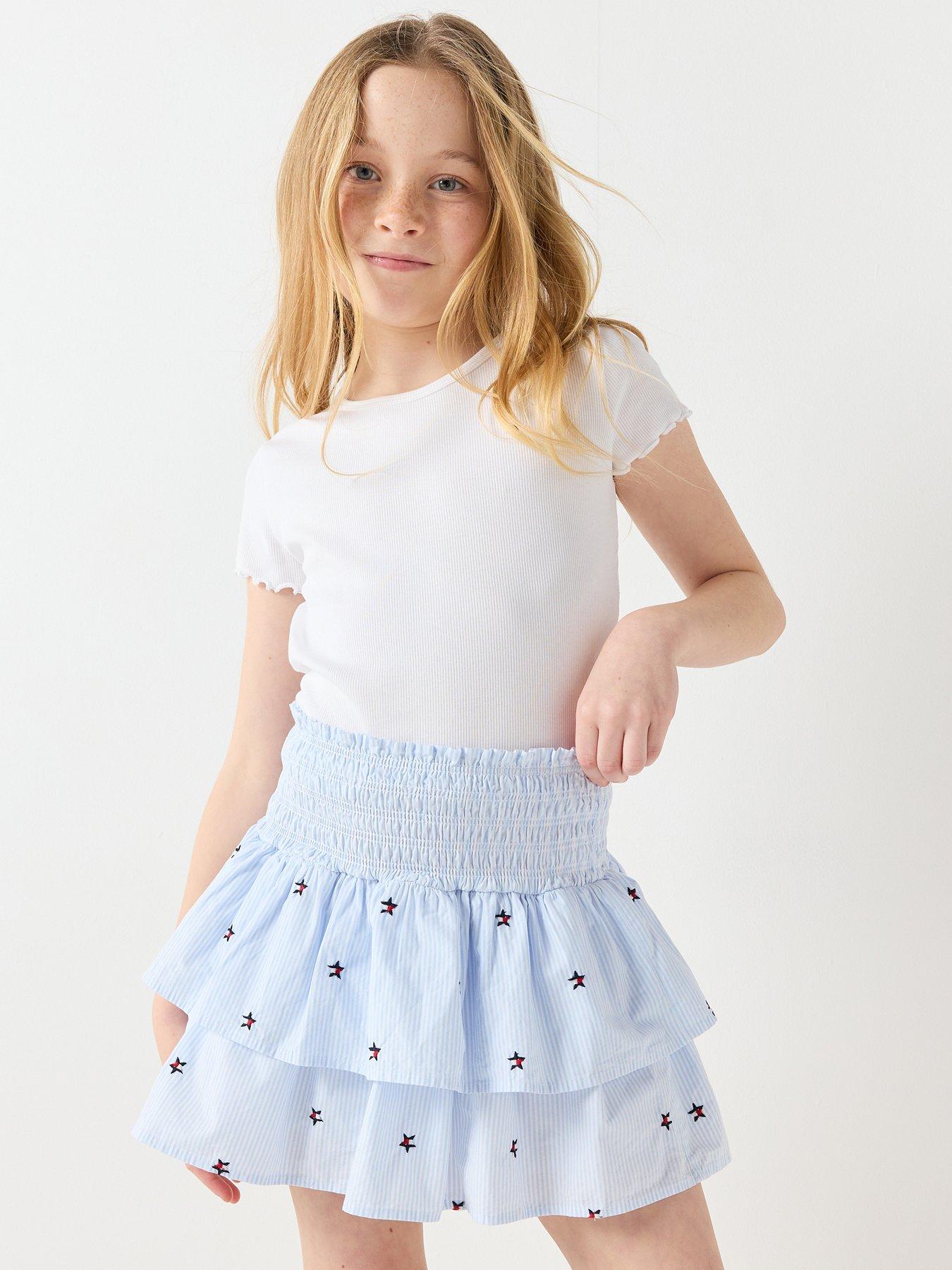 Tommy Hilfiger Girls Star Stripes Skirt - Blue