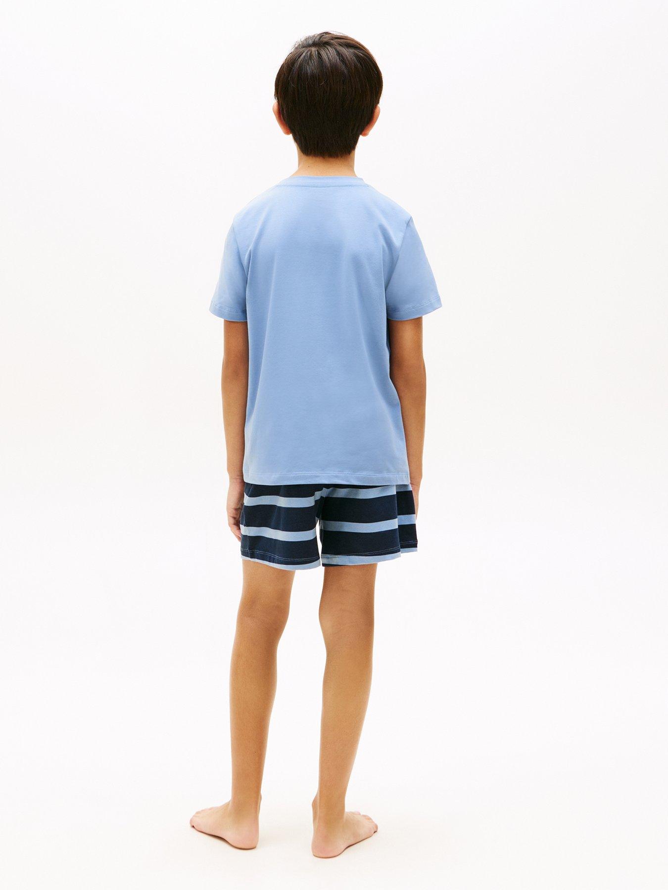 Image 2 of 6 of Tommy Hilfiger Boys Short Sleeve T-Shirt And Short Pj Set - Blue