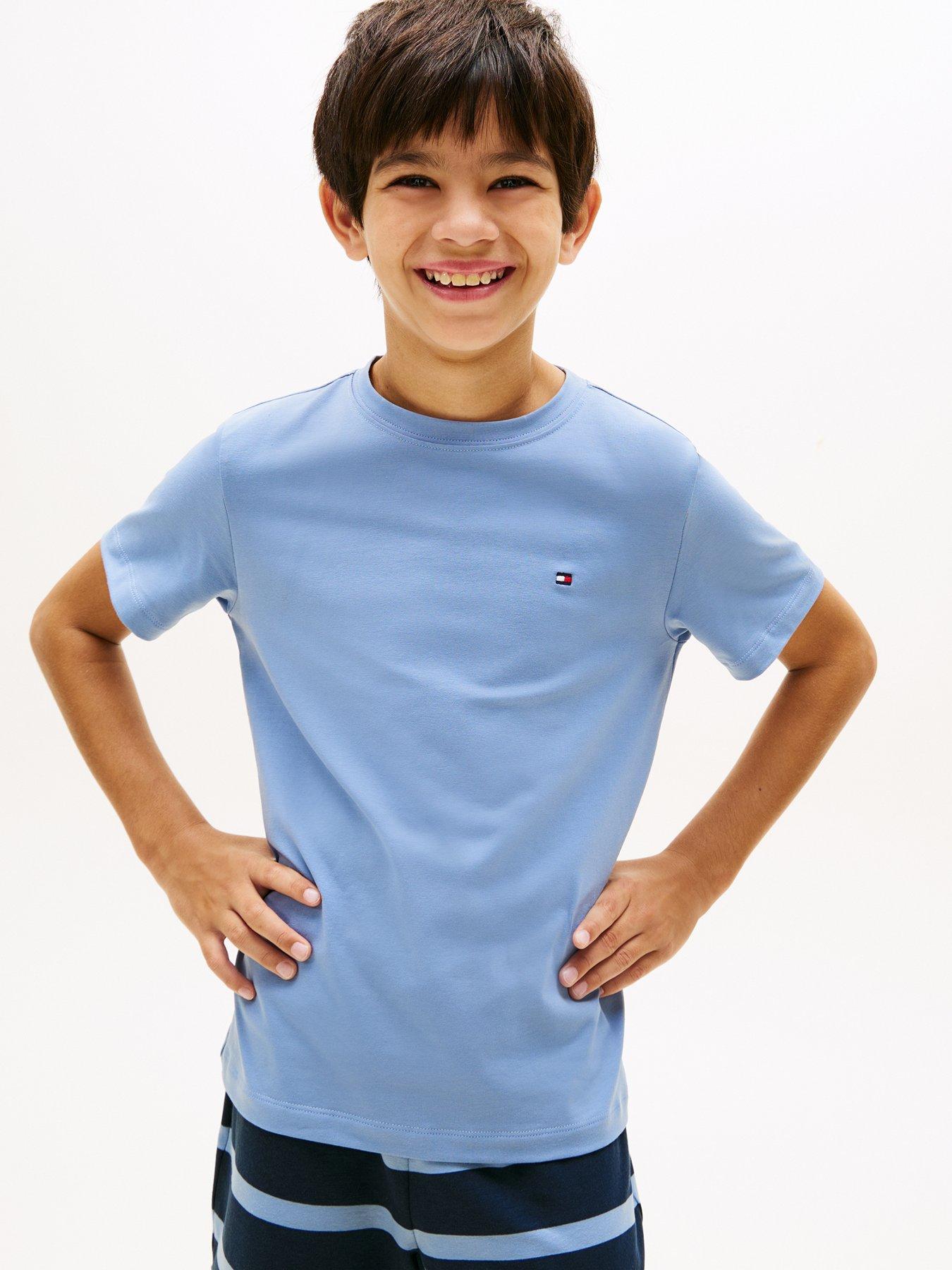 Image 3 of 6 of Tommy Hilfiger Boys Short Sleeve T-Shirt And Short Pj Set - Blue