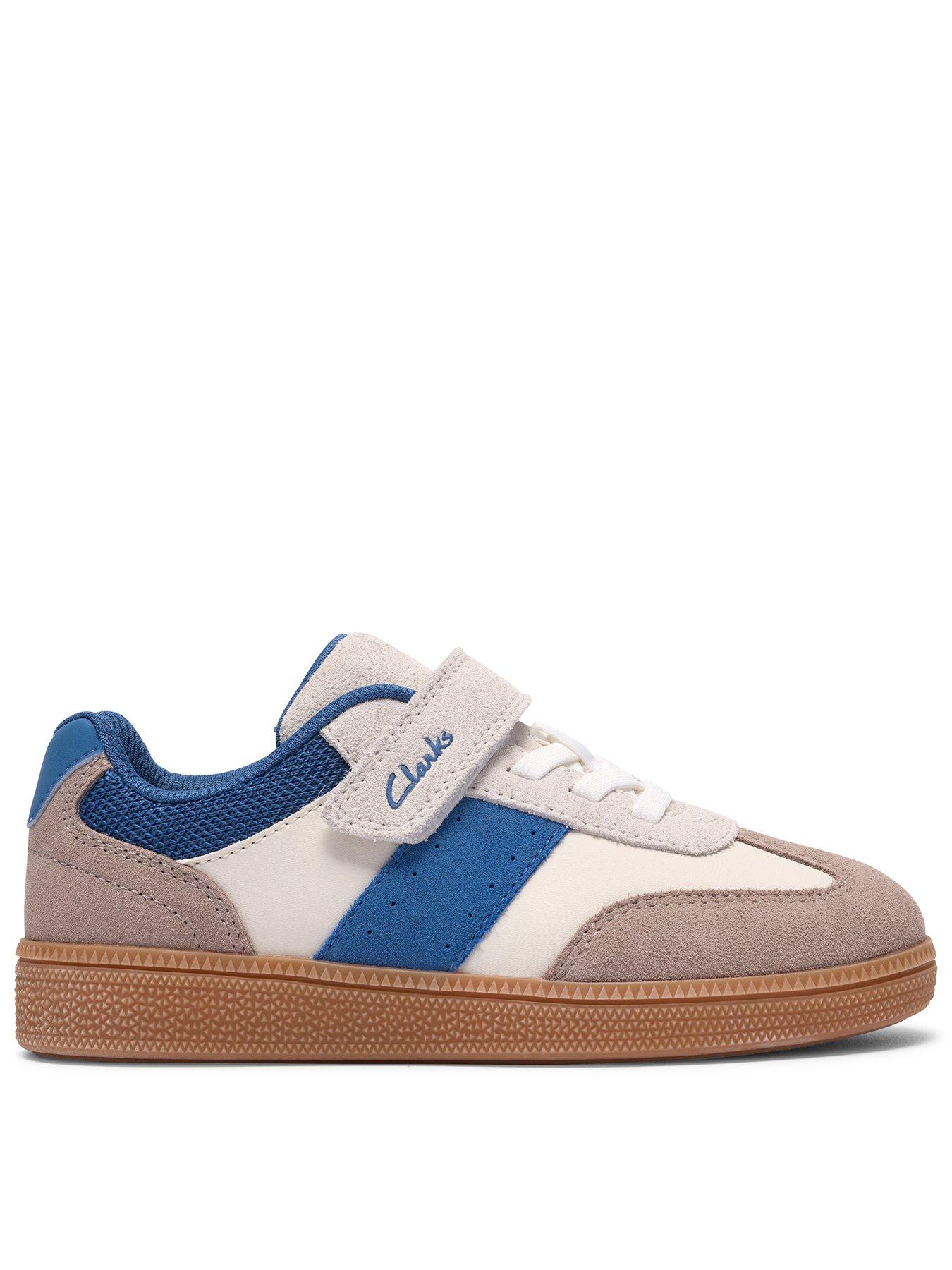 Image 1 of 6 of Clarks Junior Cypress Step Strap Trainer - White/navy